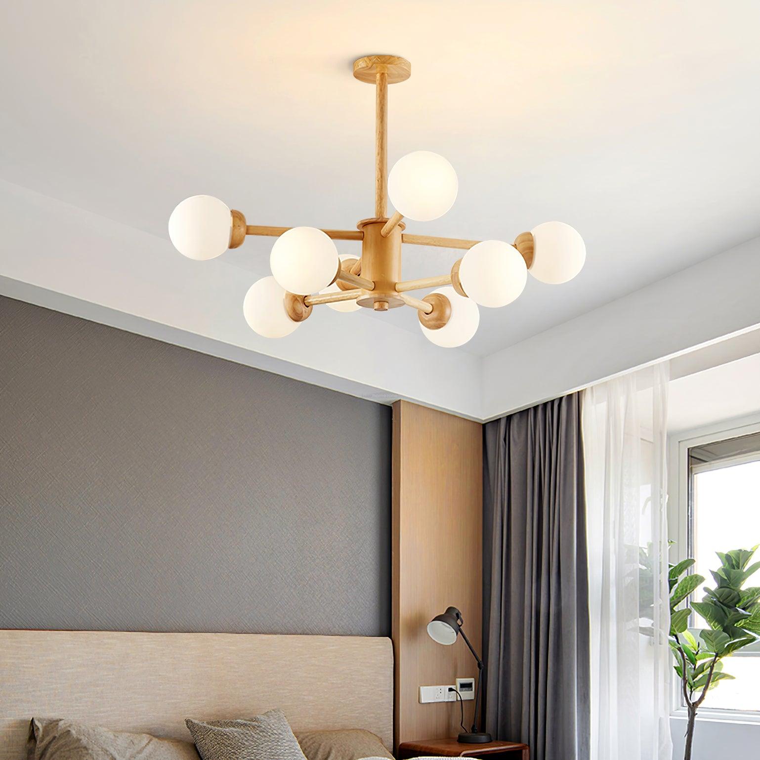 Kozan Wooden Chandelier with 6/8/10/12 heads - Frown-1-Luxehomezone