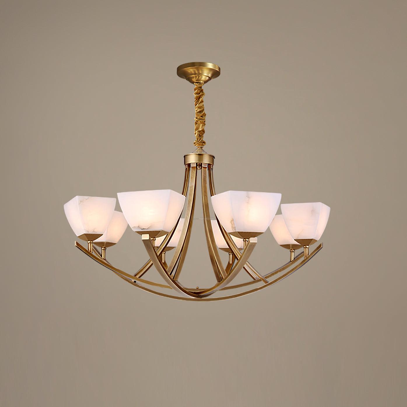 Dover Brass Chandelier with 8 heads - Luxehomezone