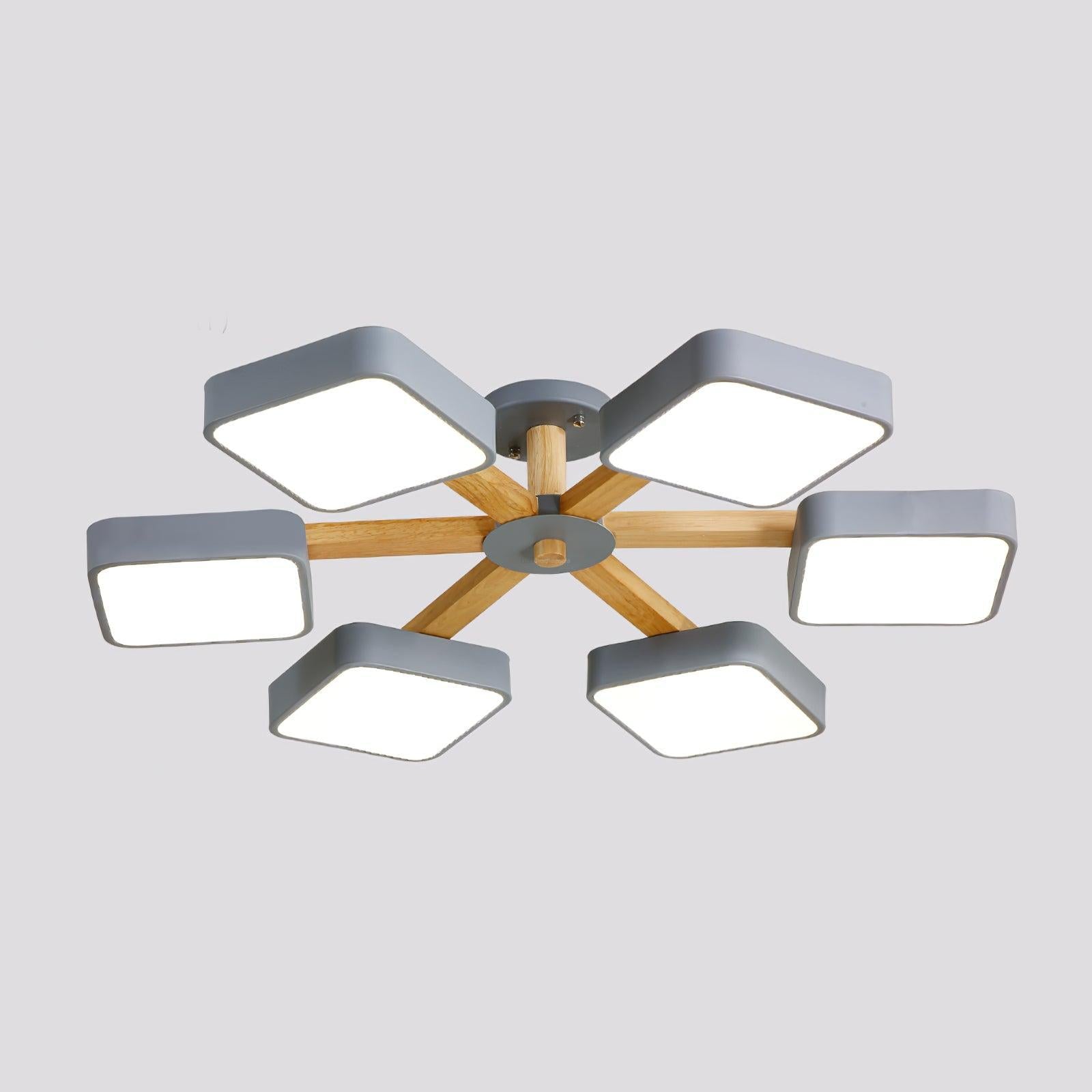 Modern Multi Stem Chandelier with 5/6/8 heads - Wood-1-Luxehomezone