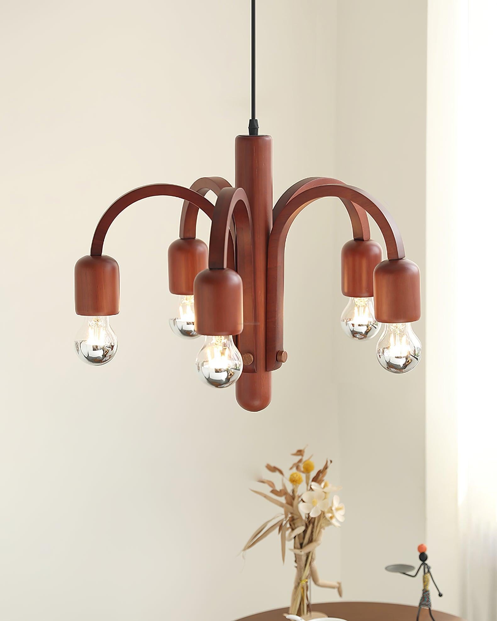 Candela Teak Chandelier Φ 19.6″ - Bend-1-Luxehomezone