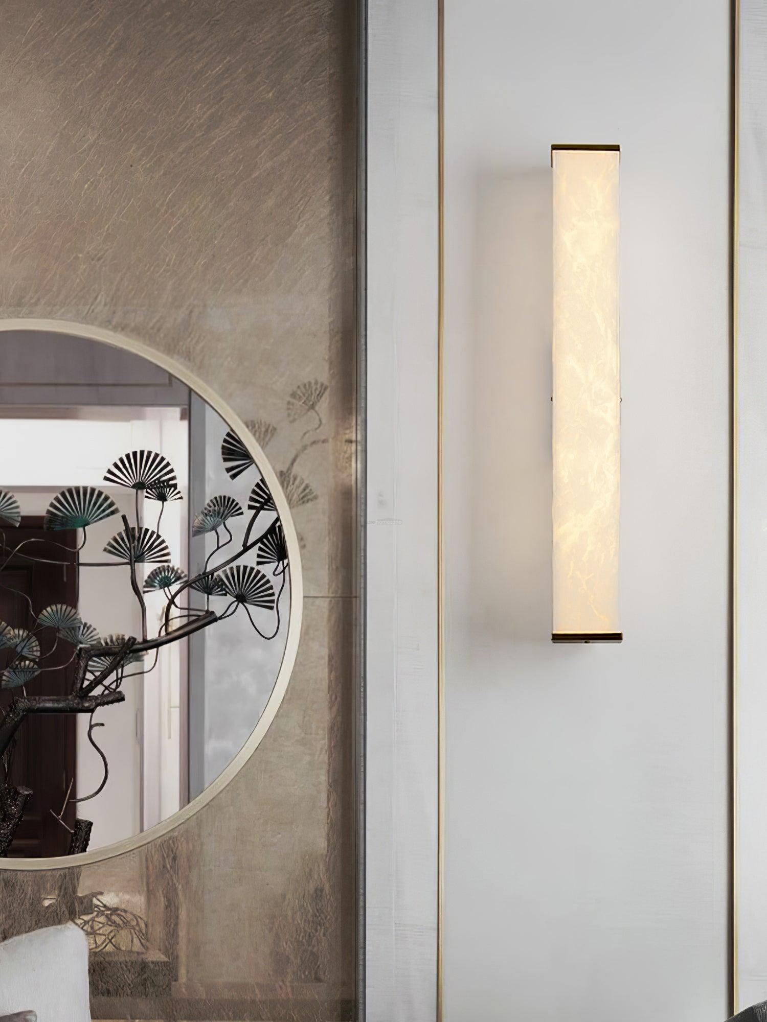 Cuboid Alabaster Wall Sconce - Alabaster, Alabaster Wall Lamp-1-Luxehomezone