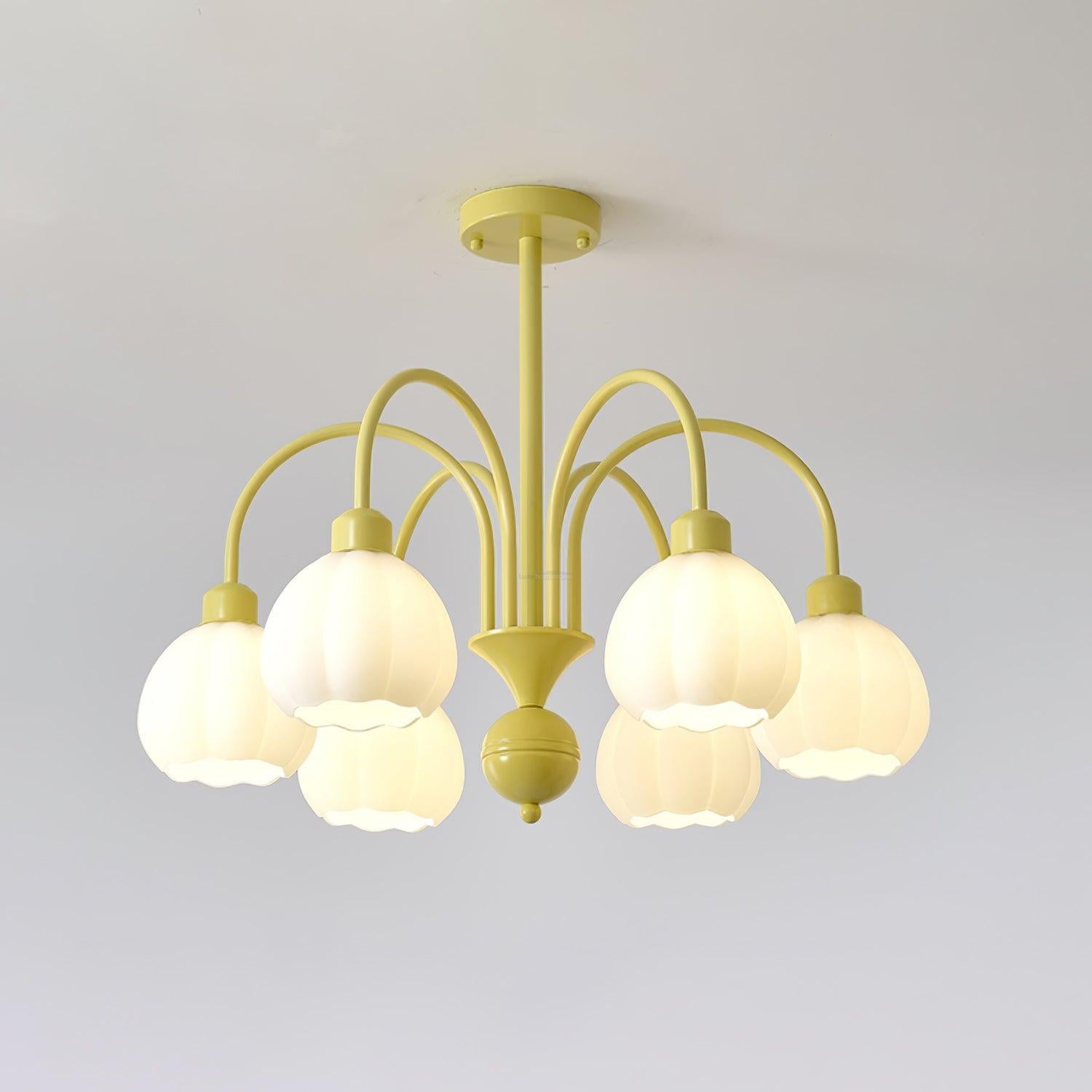 Cream Pumpkin Ball Chandelier with 4/5/6/8 heads - Zahara-1-Luxehomezone