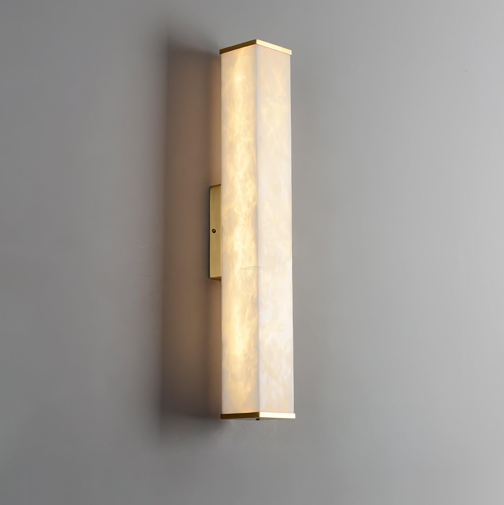 Cuboid Alabaster Wall Sconce - Alabaster, Alabaster Wall Lamp-1-Luxehomezone