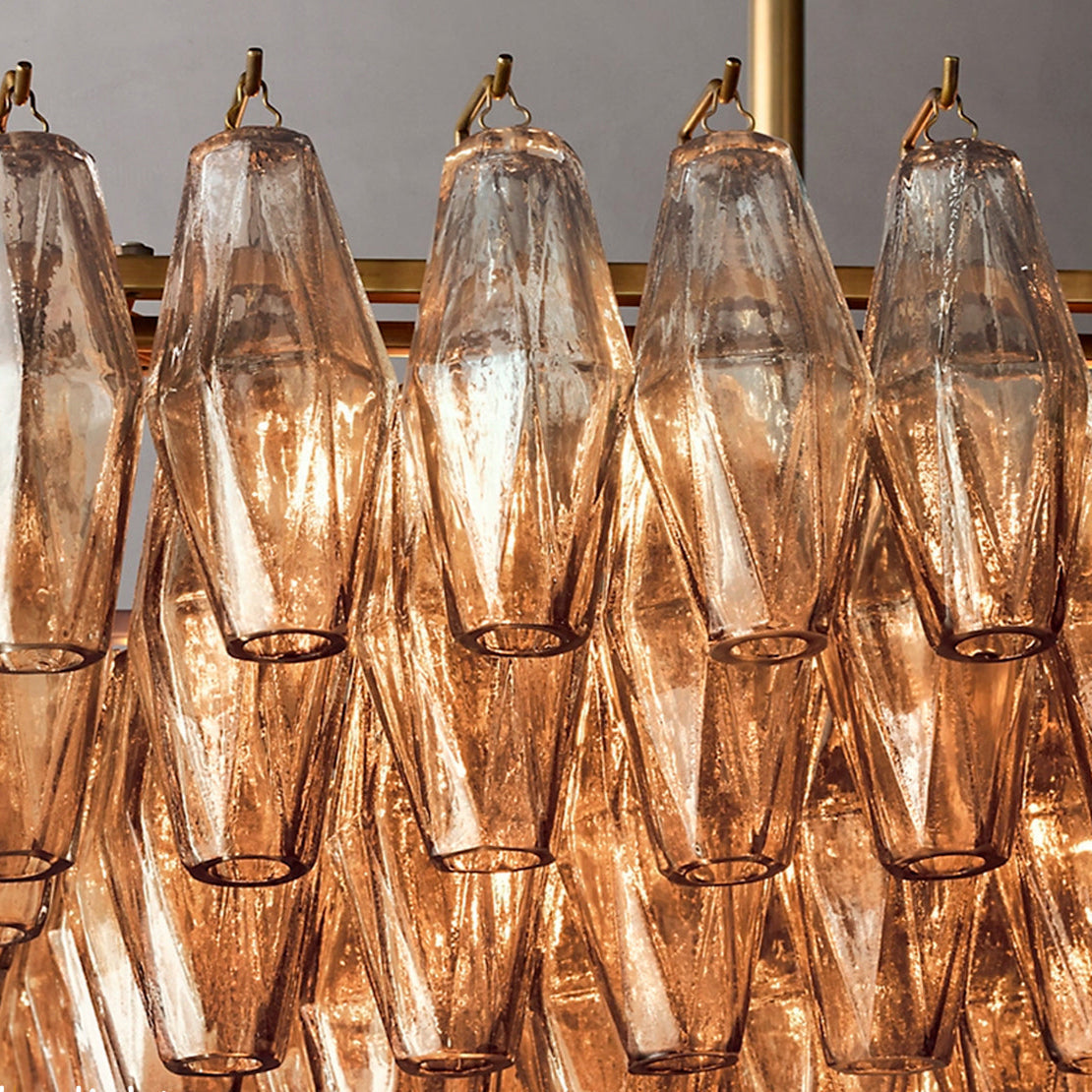 Chara Glass Tiered Round Chandelier 61"