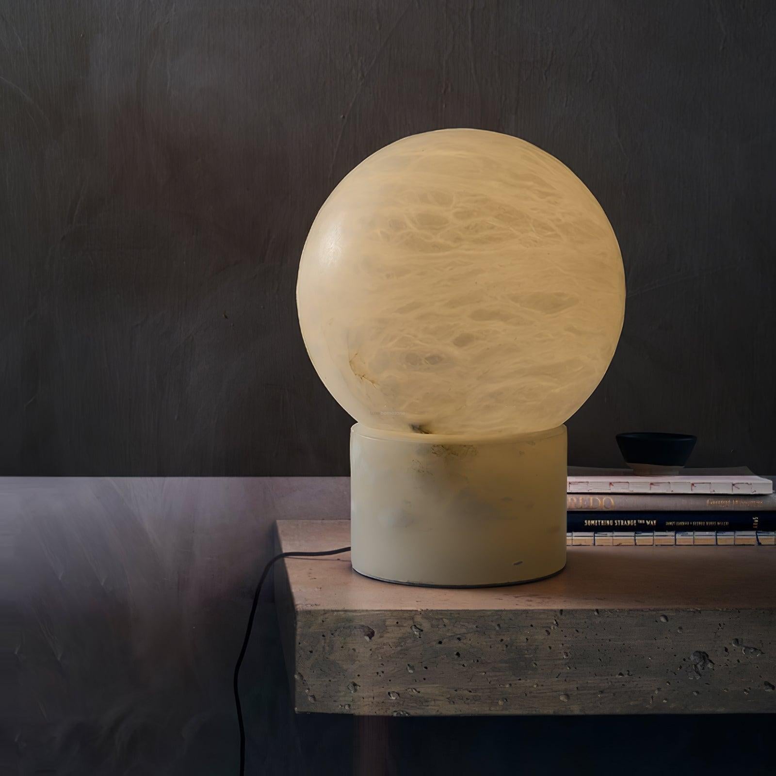 Marble Ball Table Lamp - Alabaster-1-Luxehomezone