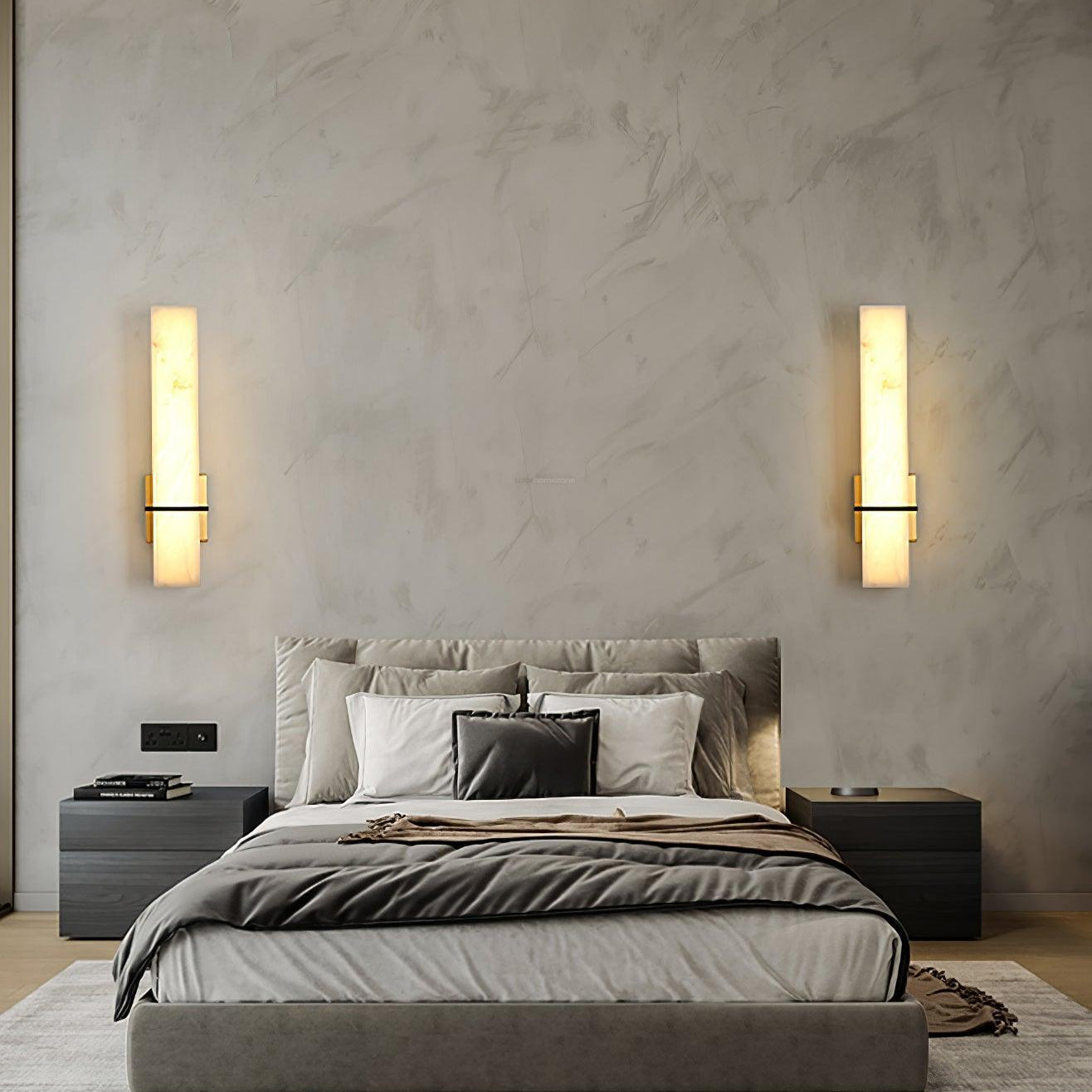Milan Alabaster Wall Sconce Style A - Alabaster, Alabaster Wall Lamp-1-Luxehomezone