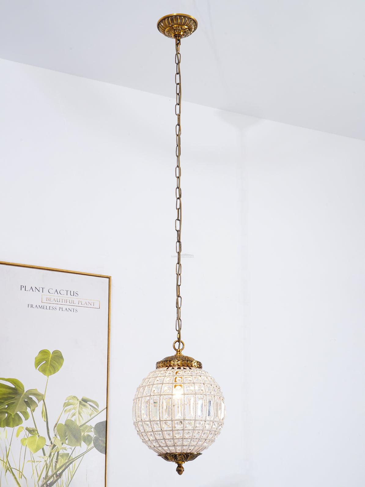 Traditional Globe Chandelier - Classic, Crystals-1-Luxehomezone