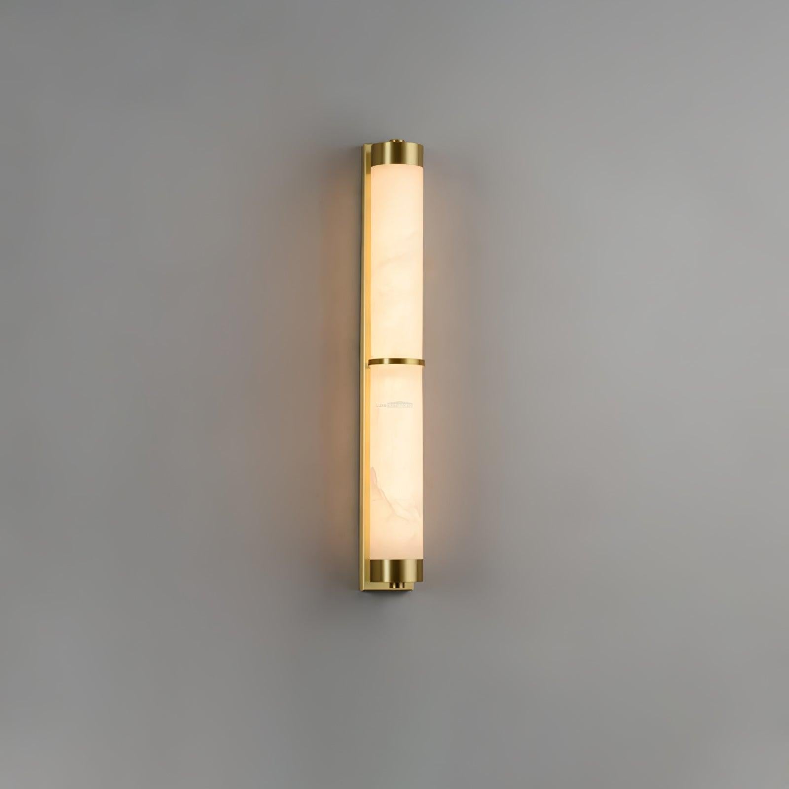 Cylindra Alabaster Brass Wall Sconce - Alabaster, Alabaster Wall Lamp-1-Luxehomezone