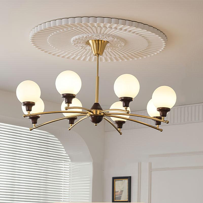 Walnut Glass Ball Chandelier ∅ 21.6″