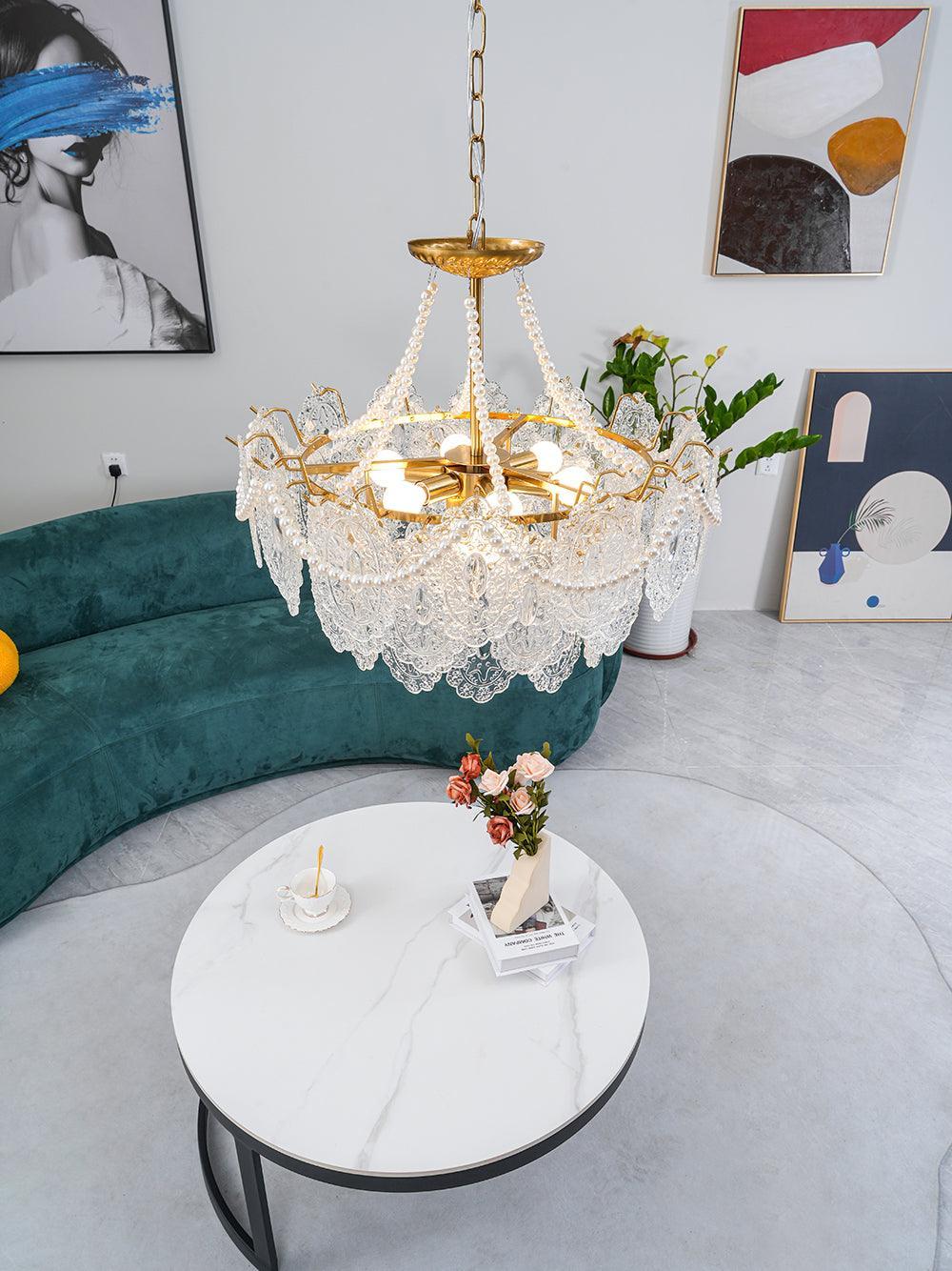 Pearls Glass Chandelier Φ 19.7″~31.5'' - Cylinder-1-Luxehomezone