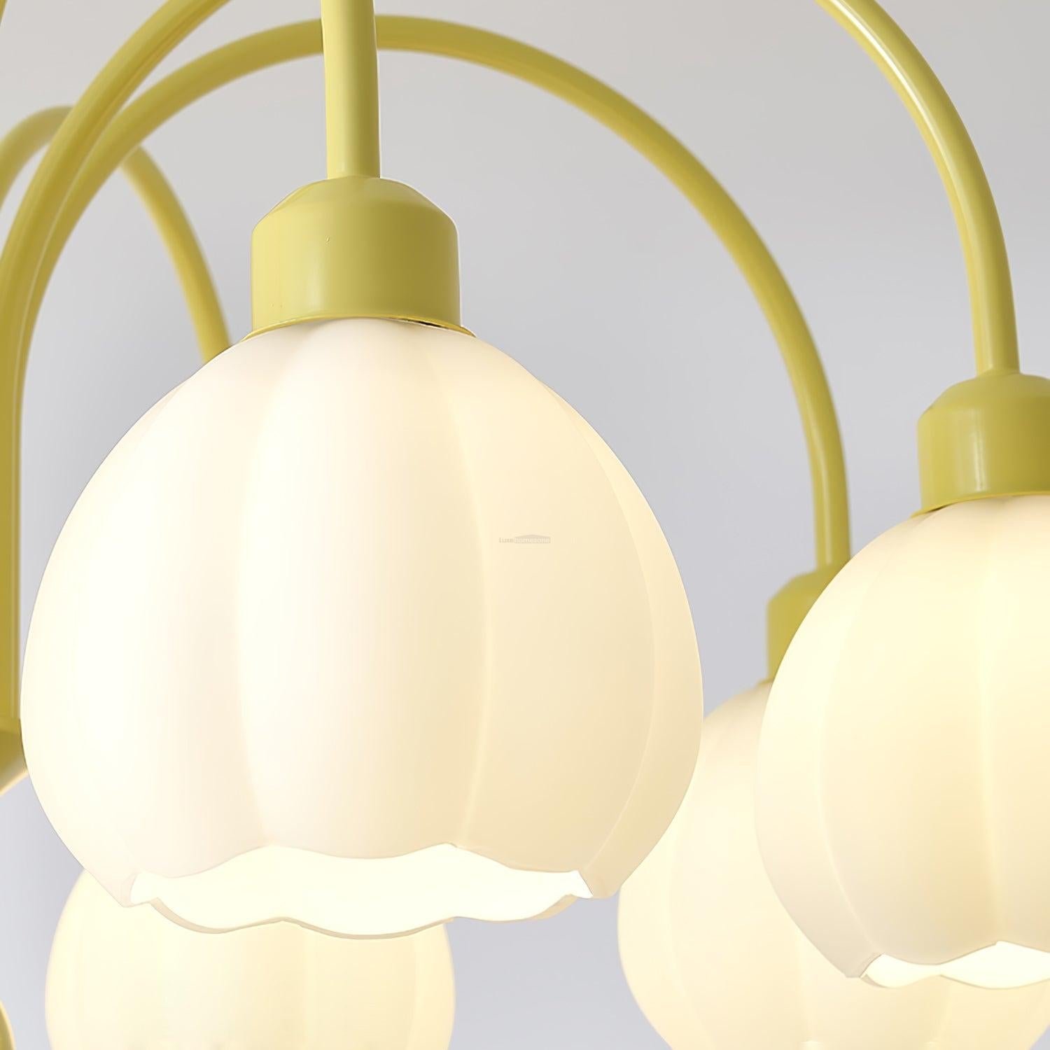 Cream Pumpkin Ball Chandelier with 4/5/6/8 heads - Zahara-1-Luxehomezone
