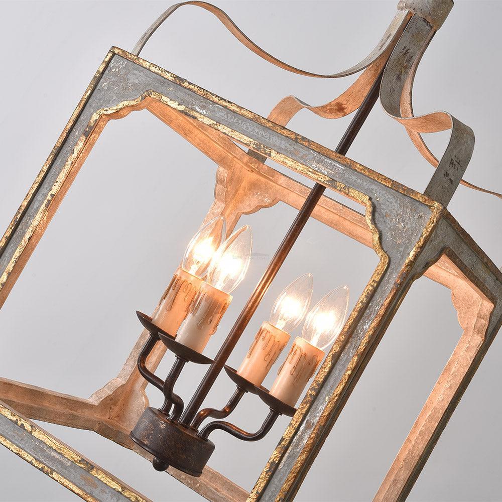 Boho Rustic Cube Chandelier  Φ 14.2″ - Genteel-1-Luxehomezone