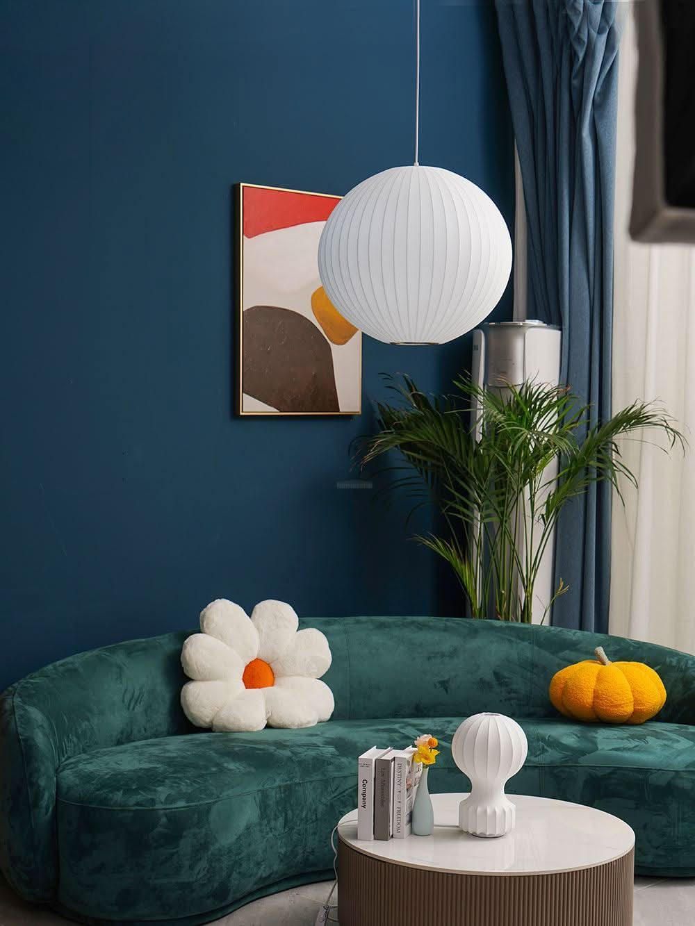 Bubble Pendant Light with Artificial Silk Lampshade - Luxehomezone