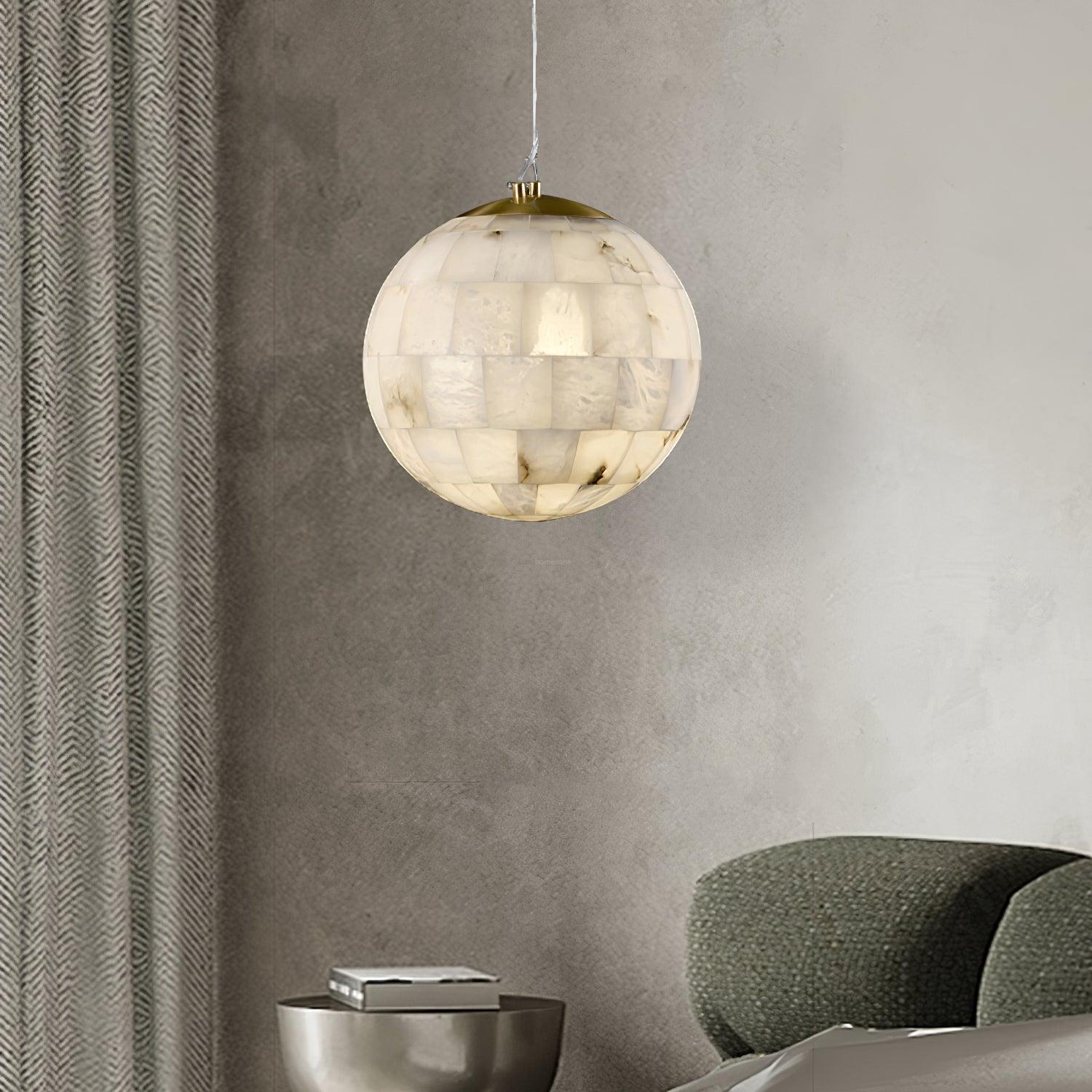 Alabaster Ball Pendant Light - Alabaster, Alabaster Pendant-1-Luxehomezone