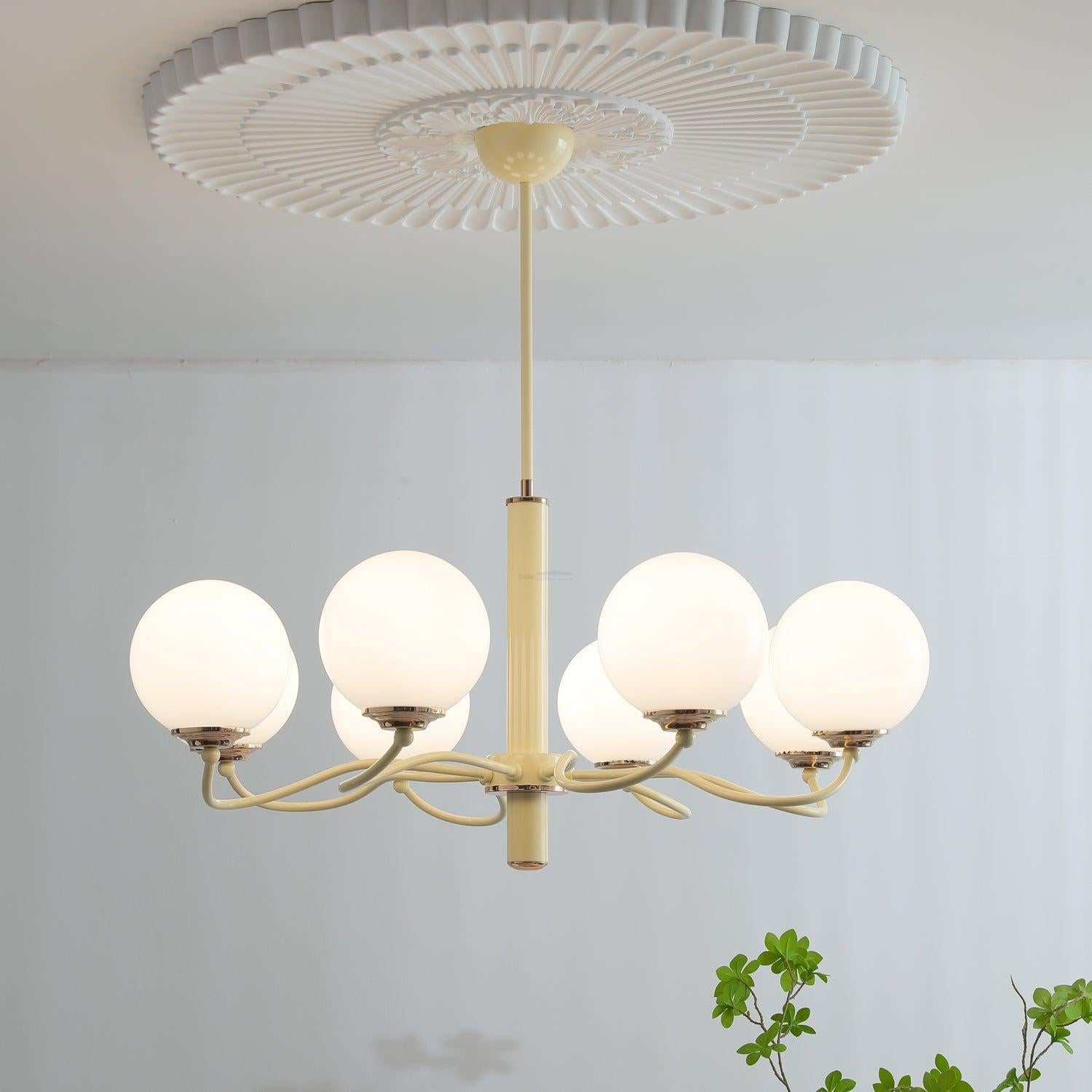 Radiant Globe Chandelier with 3/6/8 heads - Bend, Marshmallow Chandelier-1-Luxehomezone