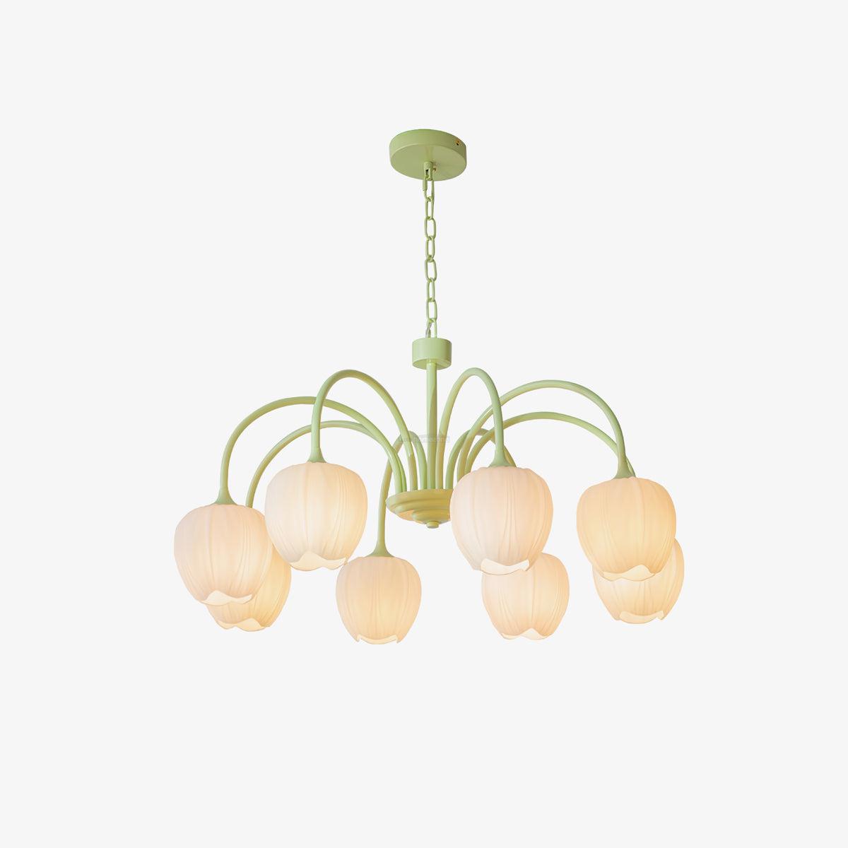 Tulip Matcha Chandelier with 5/6/8 heads - Luxehomezone