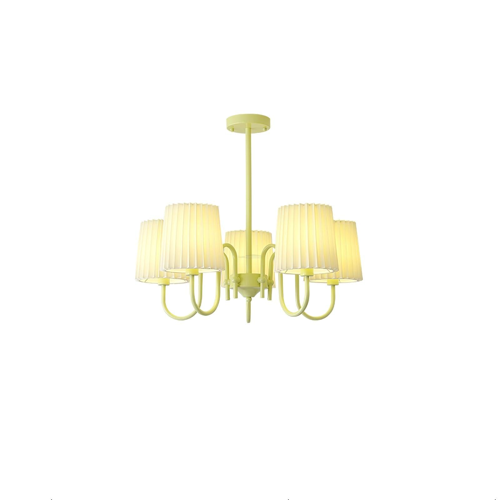 Pleated Fabric Matcha Chandelier with 4/5/6/8 heads - Variety-1-Luxehomezone