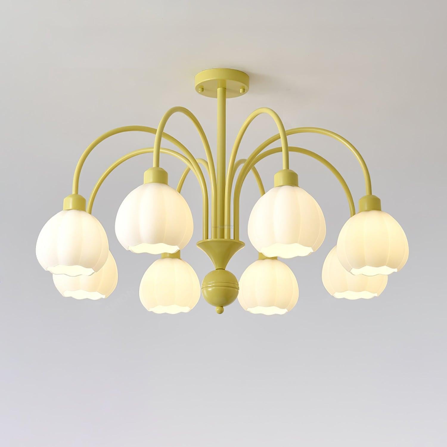 Cream Pumpkin Ball Chandelier with 4/5/6/8 heads - Zahara-1-Luxehomezone