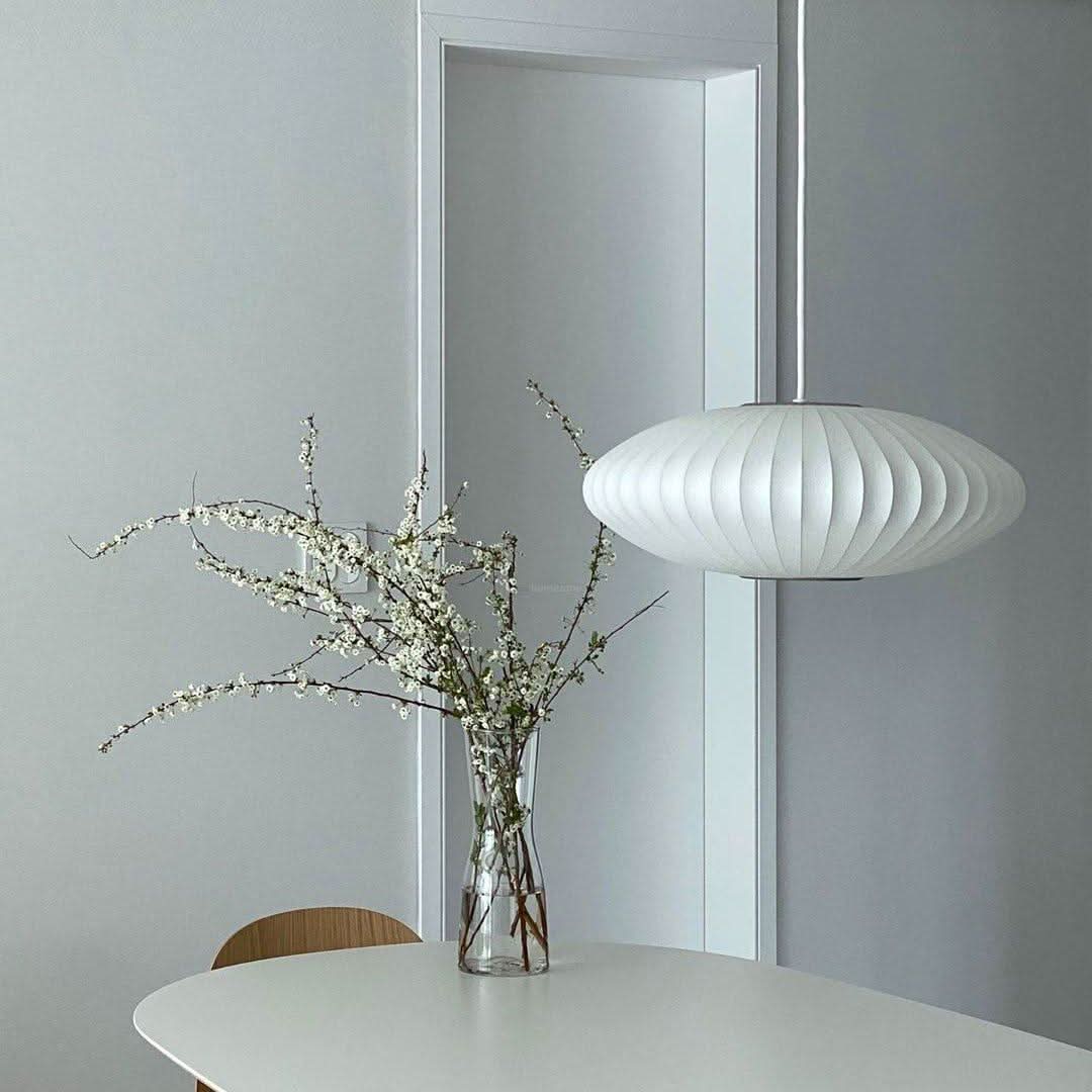 Bubble Pendant Light with Artificial Silk Lampshade - Luxehomezone