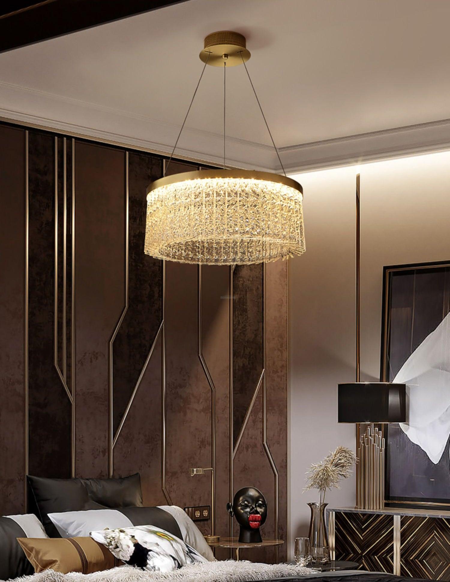 Halo Crystal Round Chandelier - Crystals-1-Luxehomezone