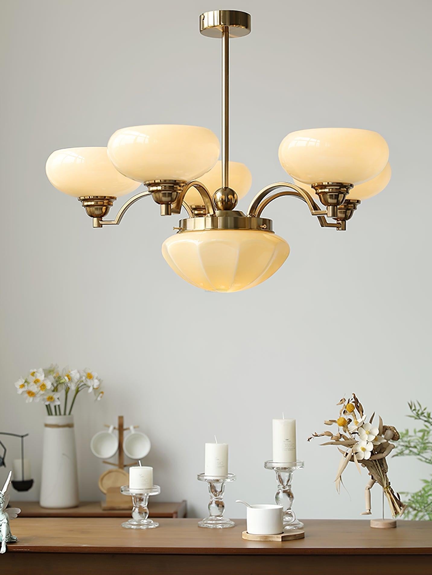 Warre Chandelier ∅ 26.5″ - Bend, Marshmallow Chandelier-1-Luxehomezone