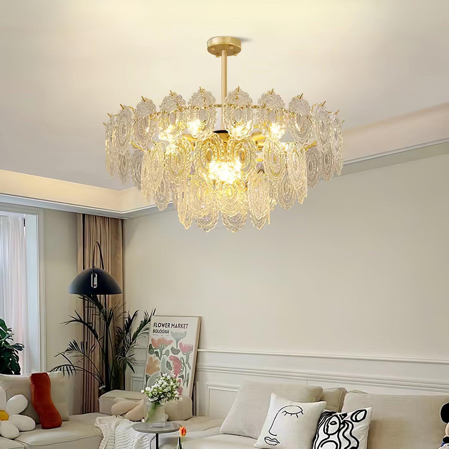 Wave Glass Style Chandelier - Cylinder-1-Luxehomezone