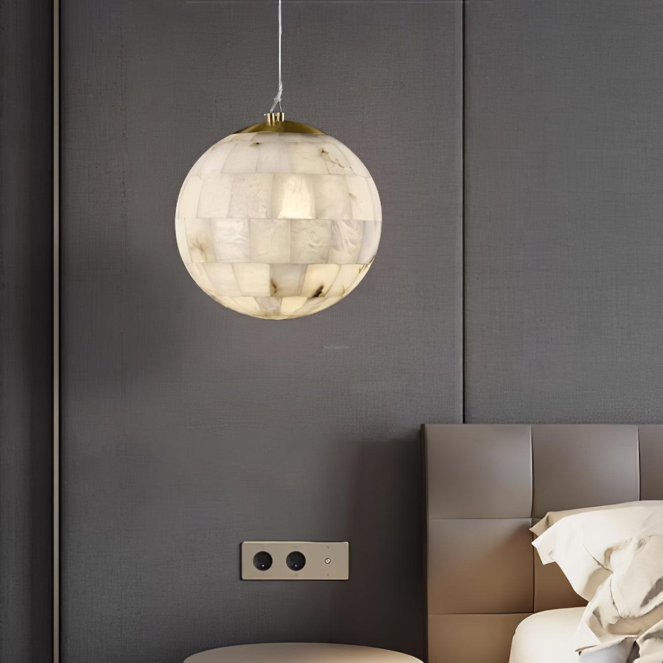 Alabaster Ball Pendant Light - Alabaster, Alabaster Pendant-1-Luxehomezone
