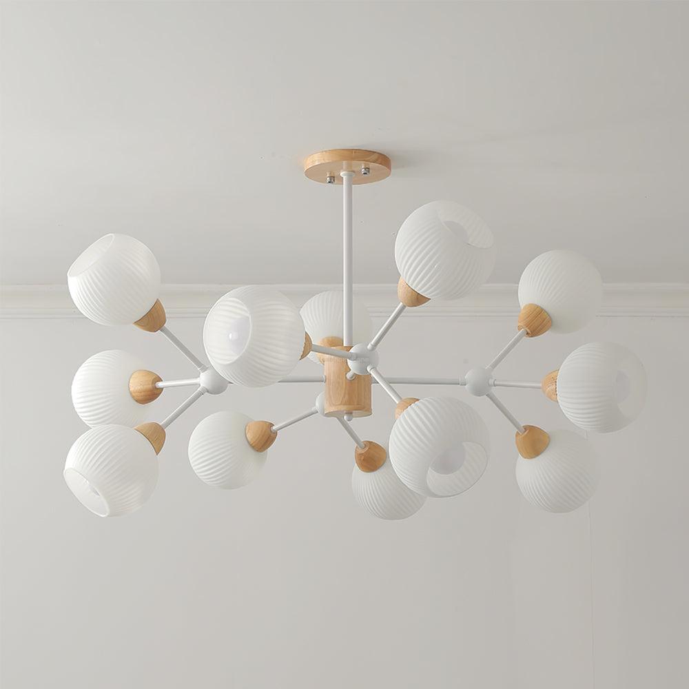 Shpehp Wood Chandelier with 6/9/12 heads - Bend, Marshmallow Chandelier-1-Luxehomezone