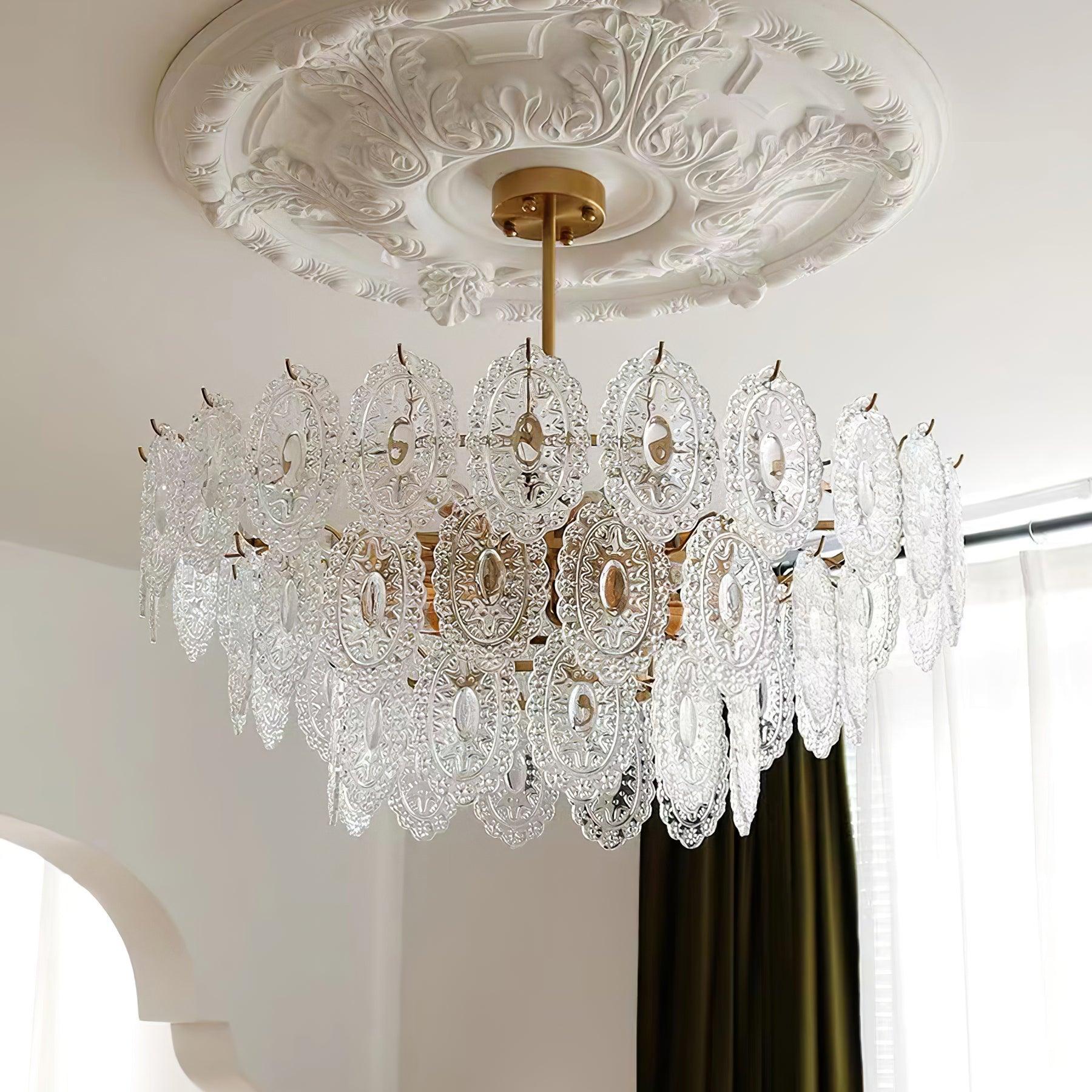 Wave Glass Style Chandelier - Cylinder-1-Luxehomezone