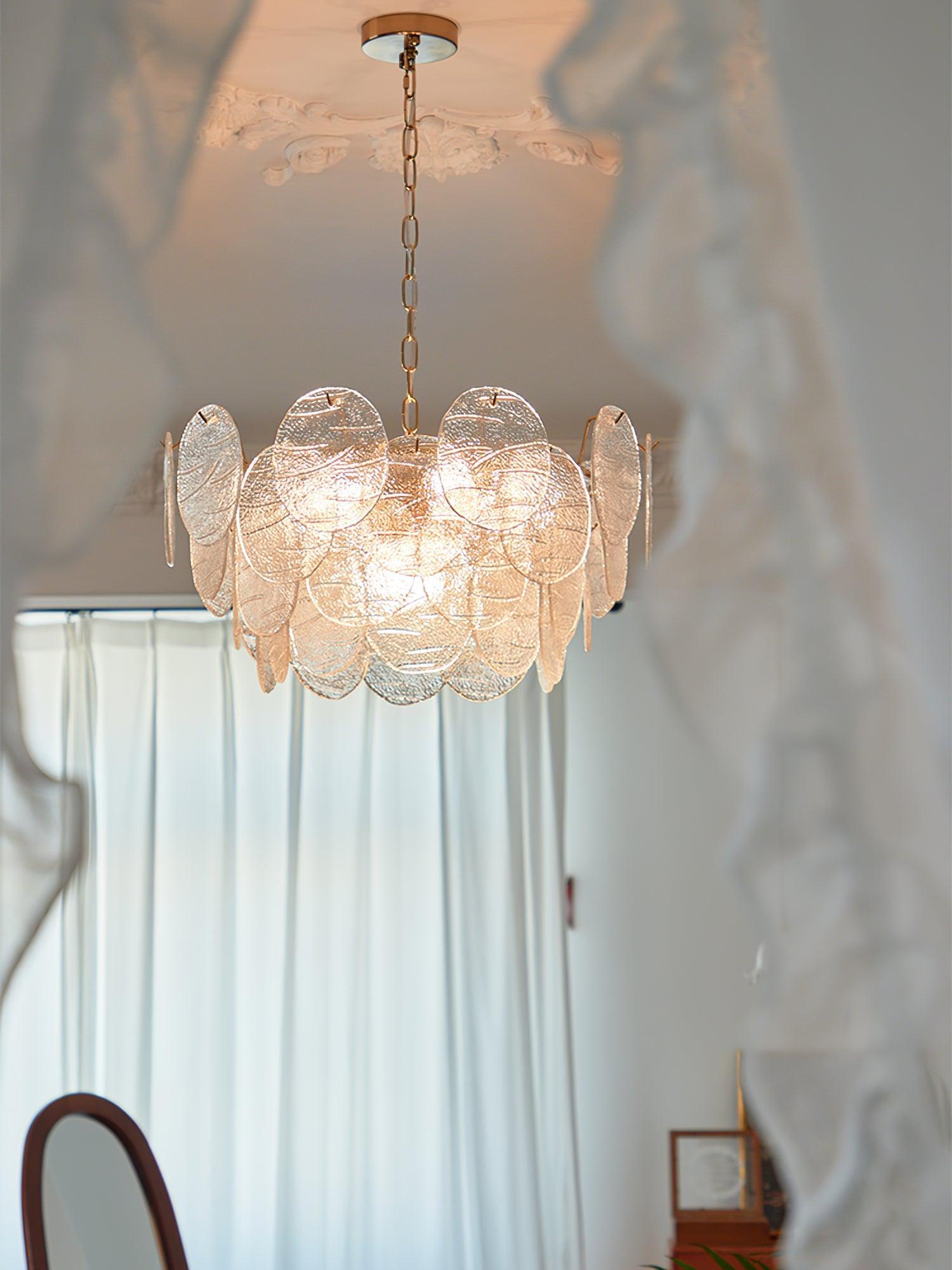 Glass Disc Chandelier with 4/6/9/12 heads - Cylinder-1-Luxehomezone