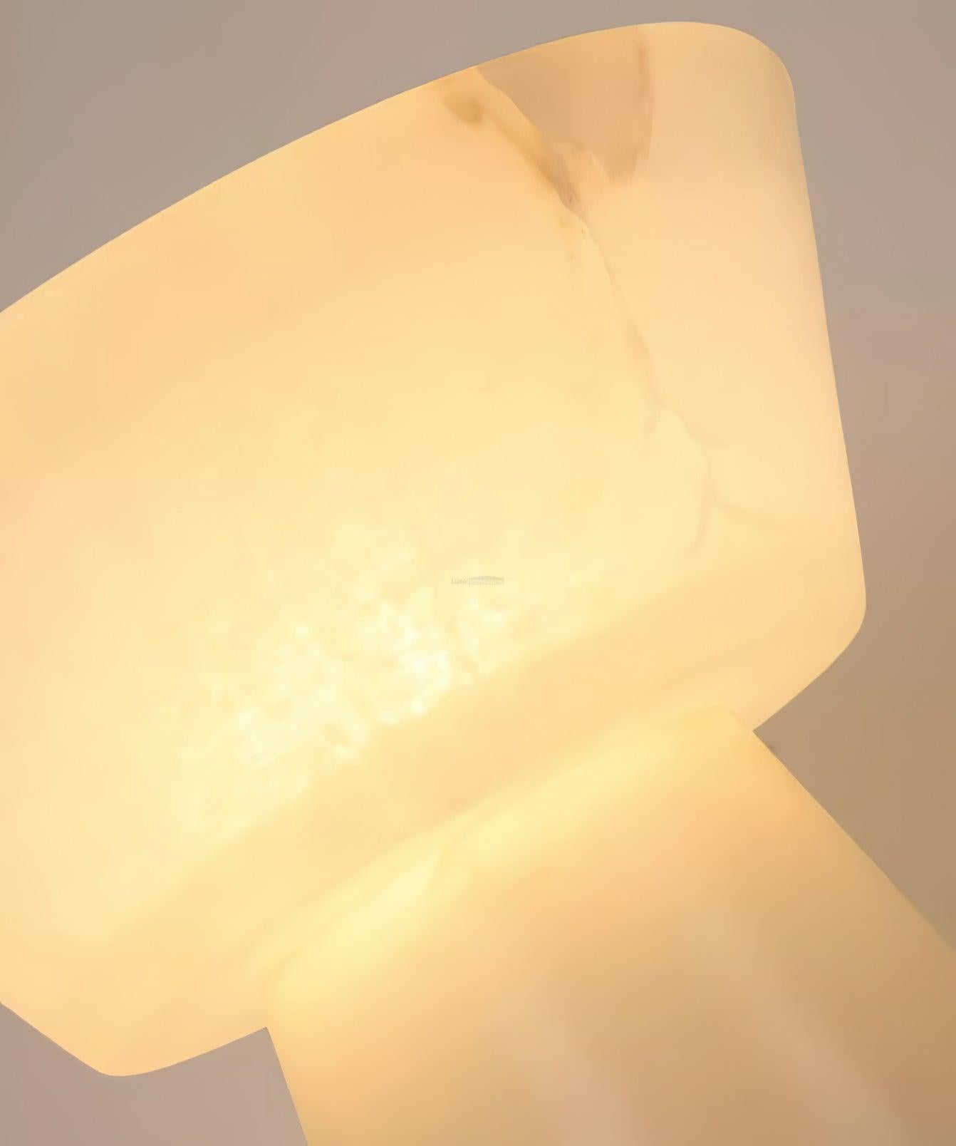 Beta Marble Round Table Lamp - Alabaster-1-Luxehomezone