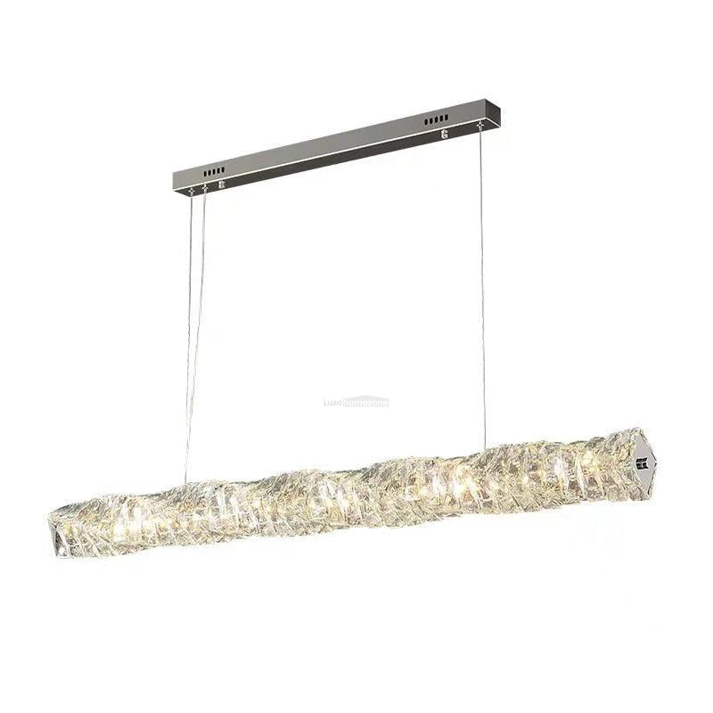 Long Crystal  Linear Pendant Light - Bar-1-Luxehomezone