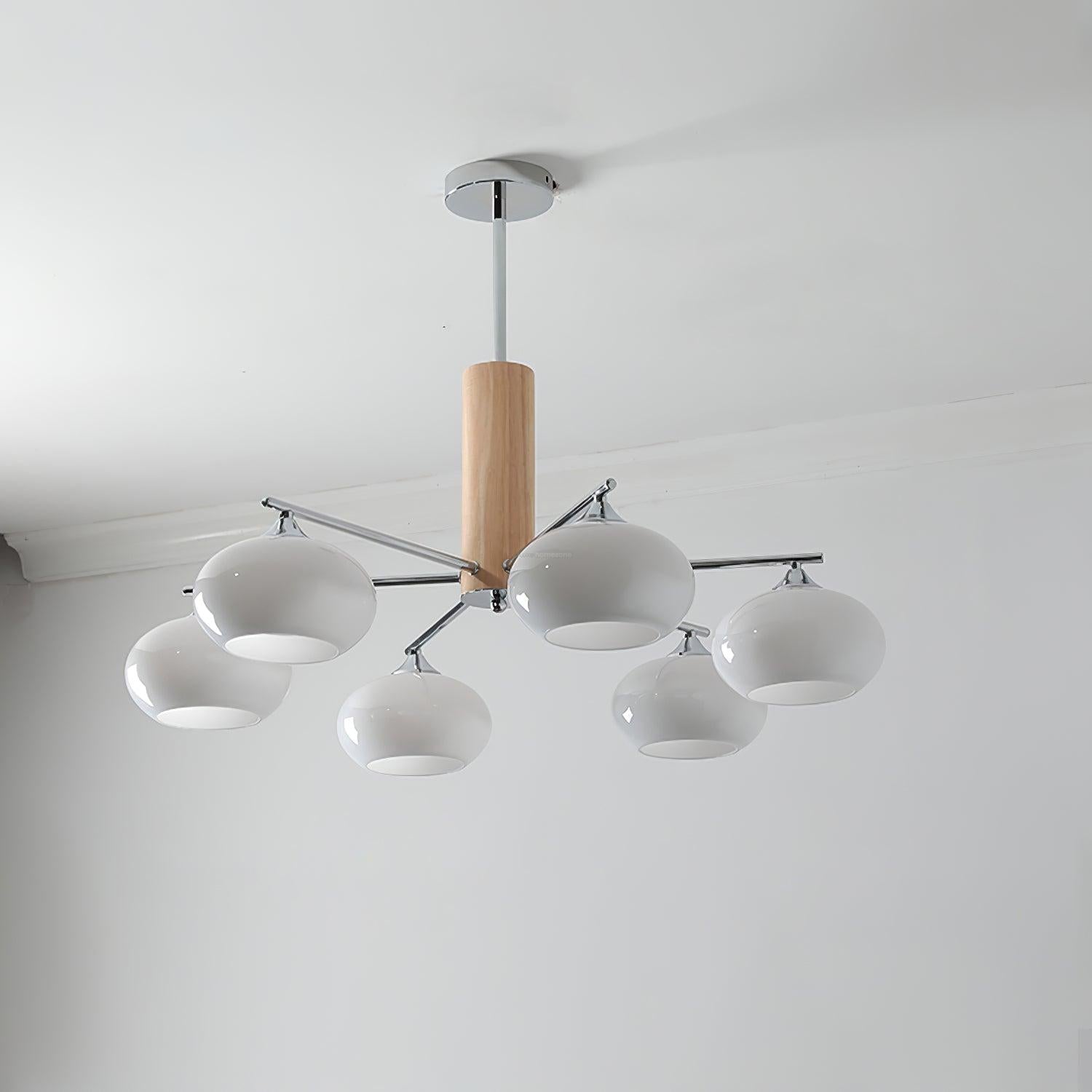 Elliptical Persimmon Chandelier with 3/6/8 heads - Glass Chandelier, Persimmon-1-Luxehomezone