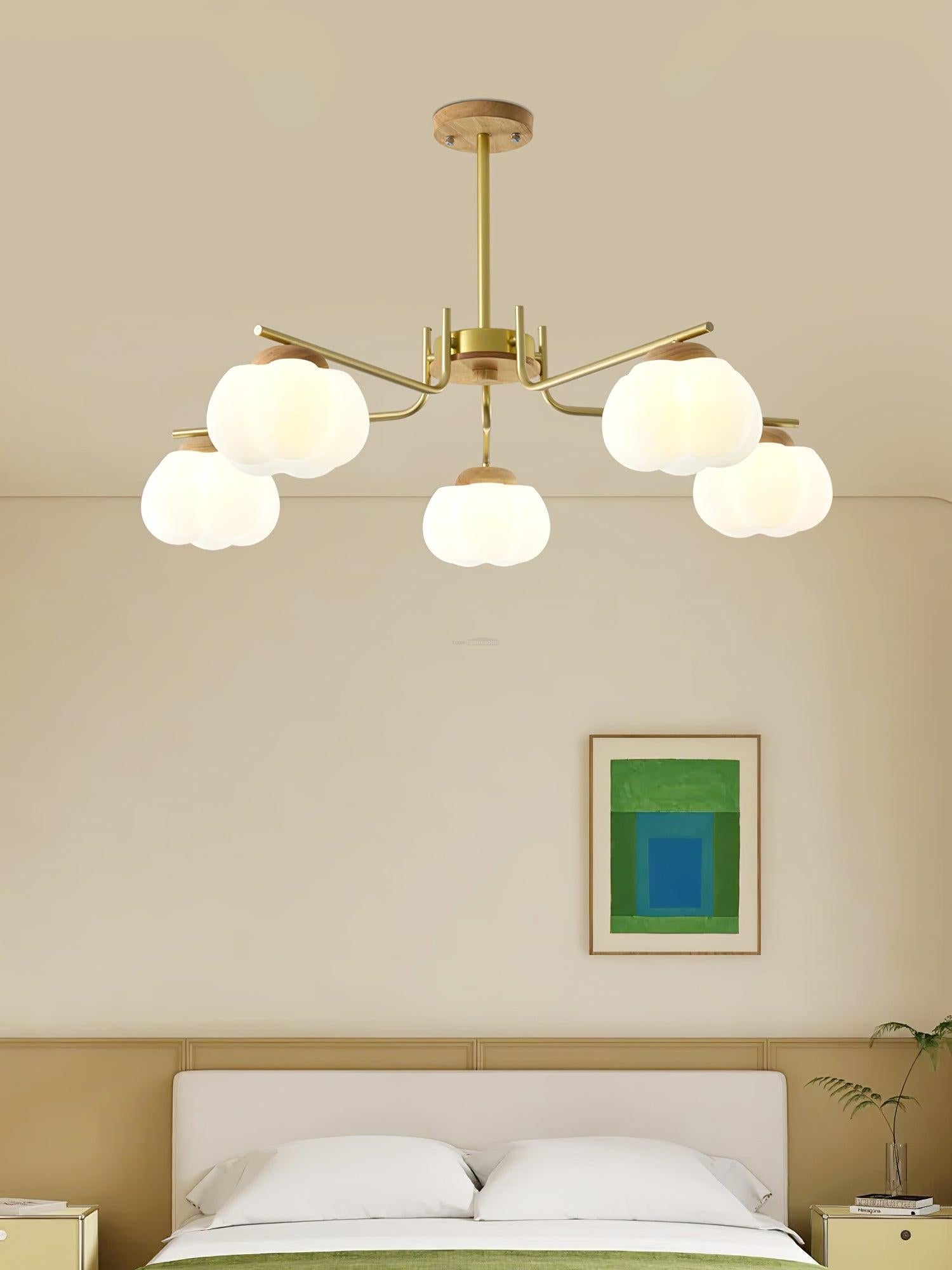 Plastic Cotton Balls Chandelier with 5/8 heads - Zahara-1-Luxehomezone