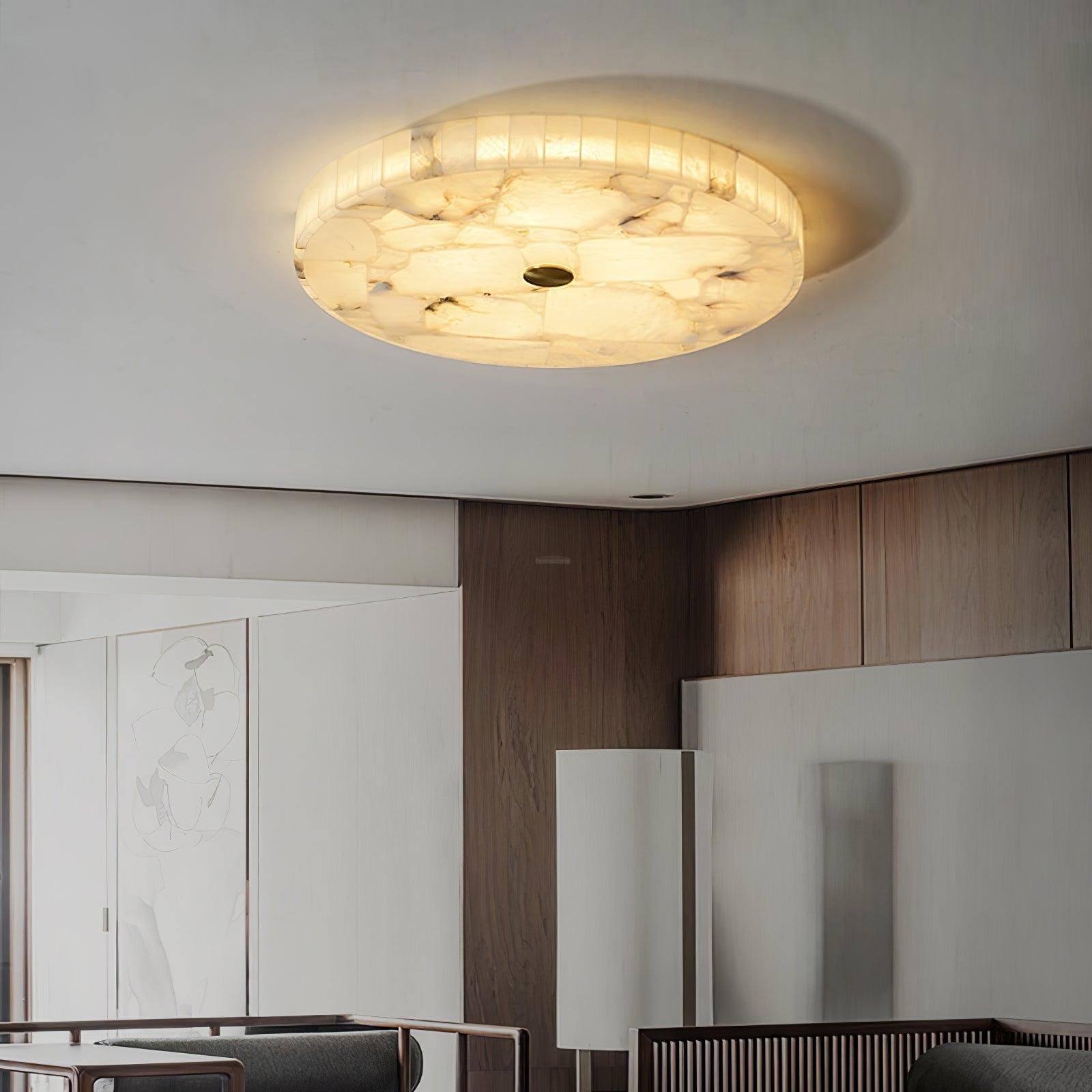 Round Alabaster Ceiling Lamp - Alabaster-1-Luxehomezone