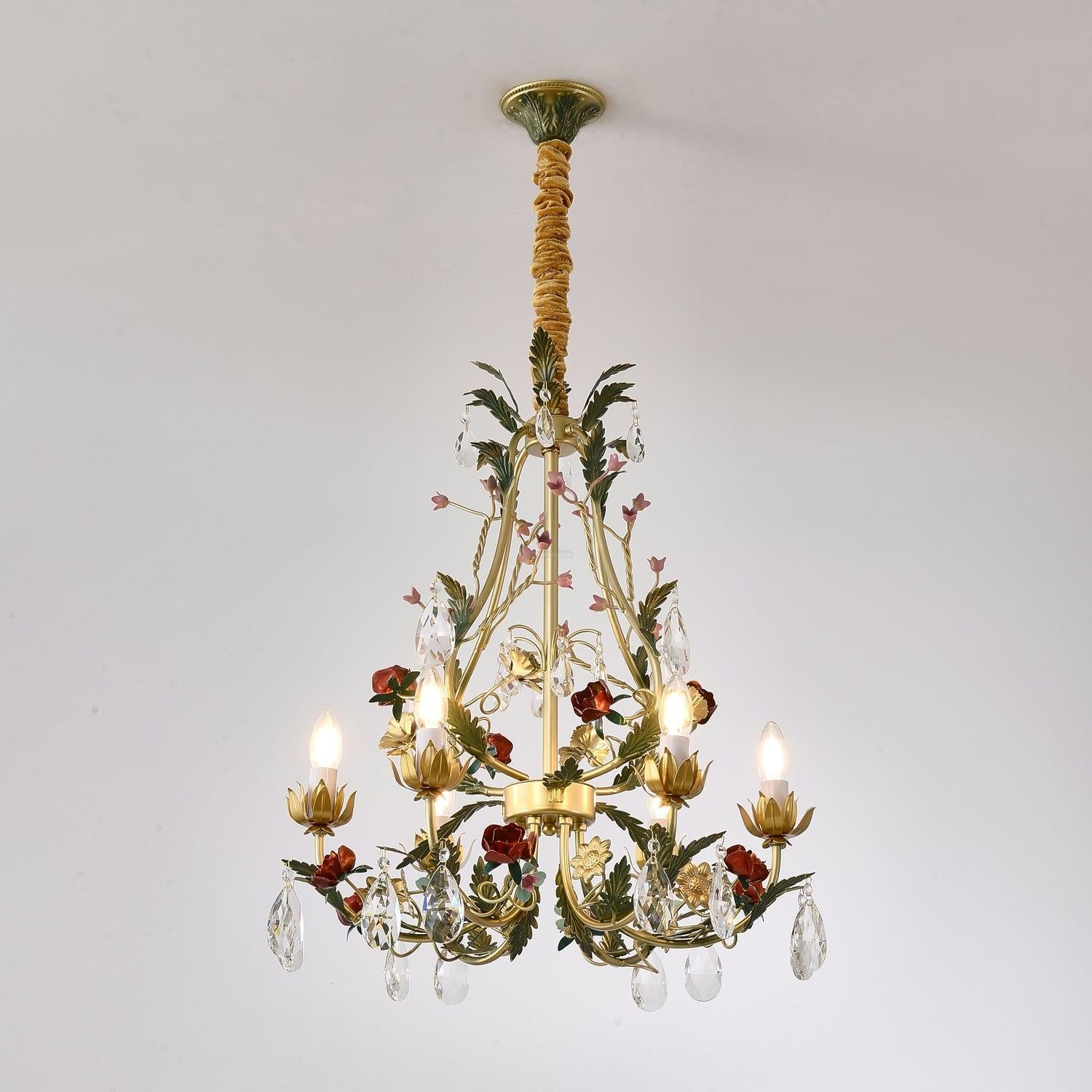 Candle Style Rose Love Chandelier with 6/8 heads - Candle-1-Luxehomezone