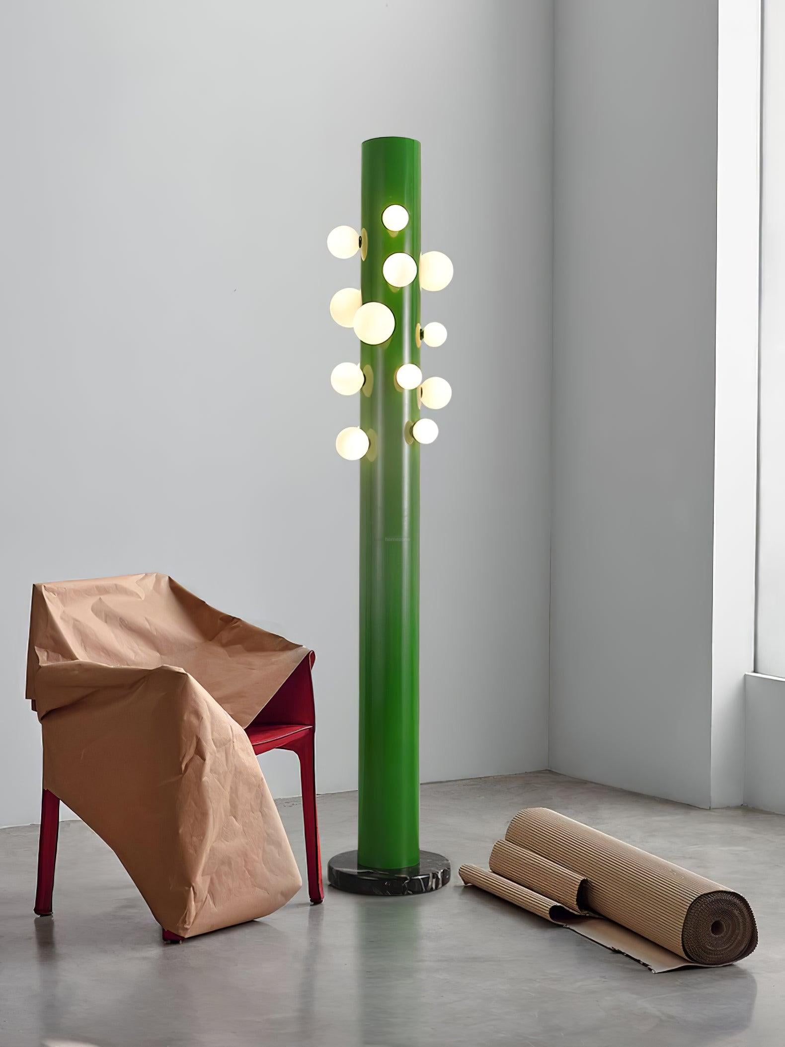 Green Apes Floor Lamp ∅ 11.8″ - Pillar-1-Luxehomezone