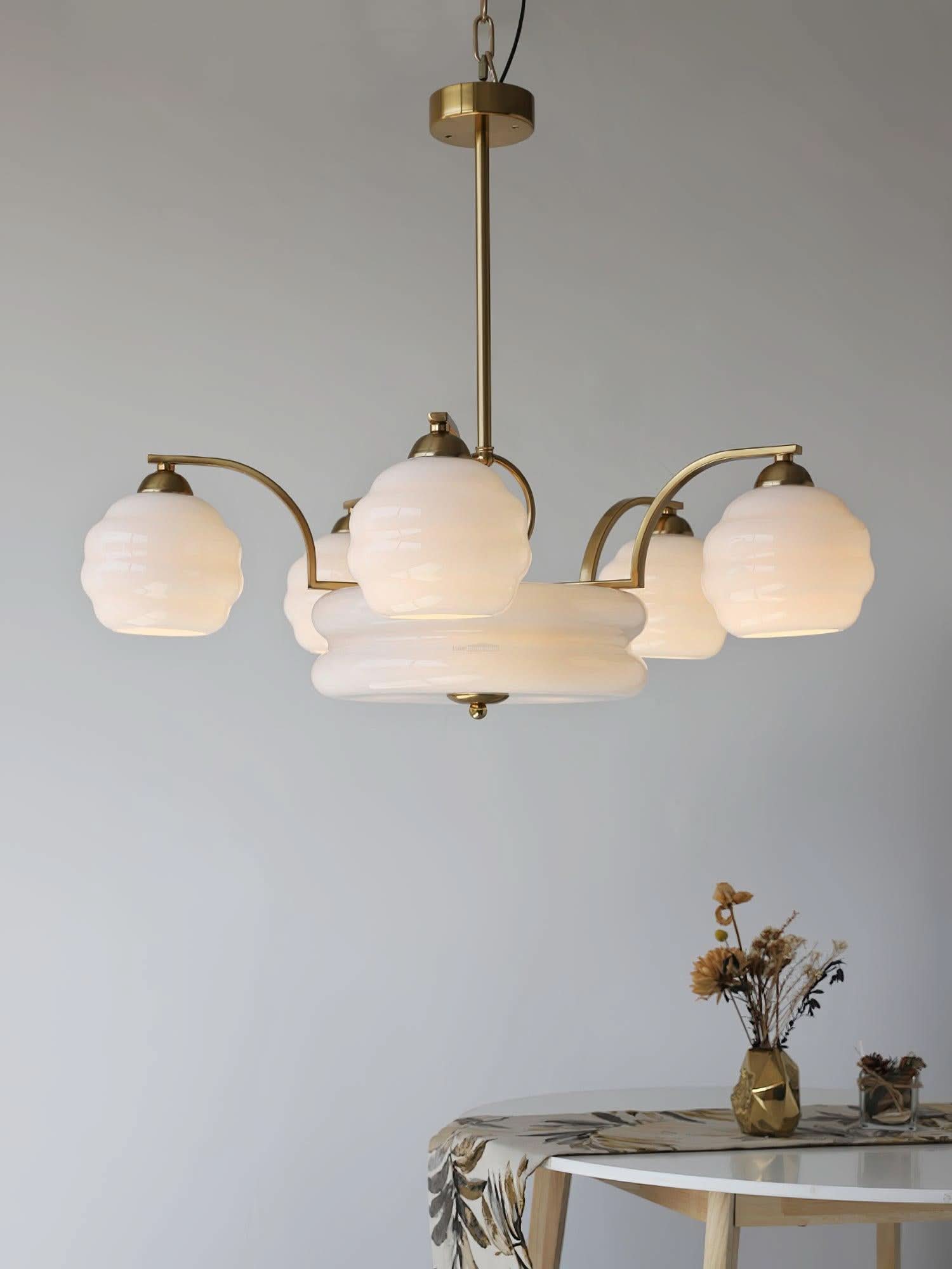 Art Deco Vintage Chandelier with 3+1 heads/5+1 heads - Luxehomezone
