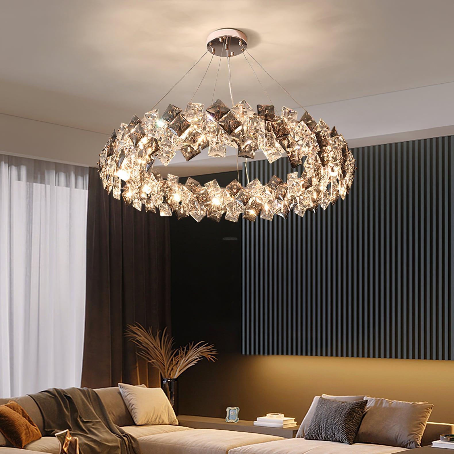Scale Crystal Round Chandelier Φ 23.6″ - Luxehomezone