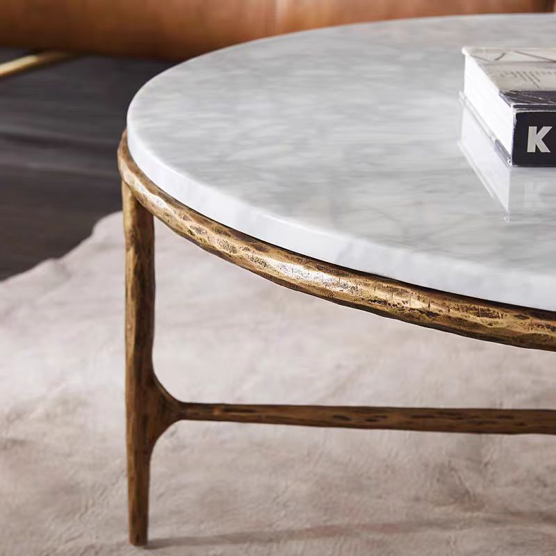 Thaddeus Marble Round Coffee Table 3 Legs 35"