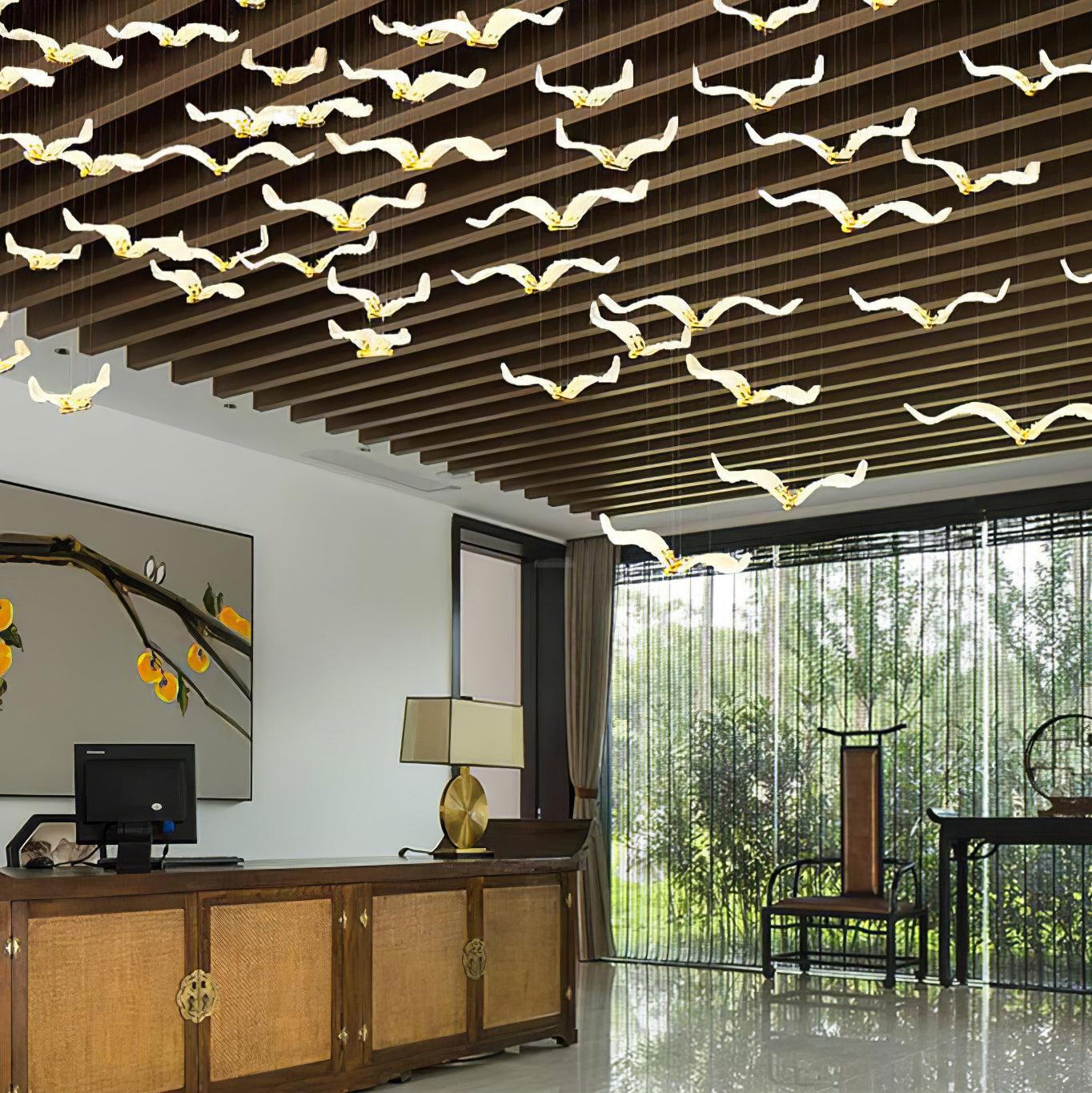 Large Seagull Chandelier with 1/3/5/7/9/11/12/18 heads - Bird-1-Luxehomezone