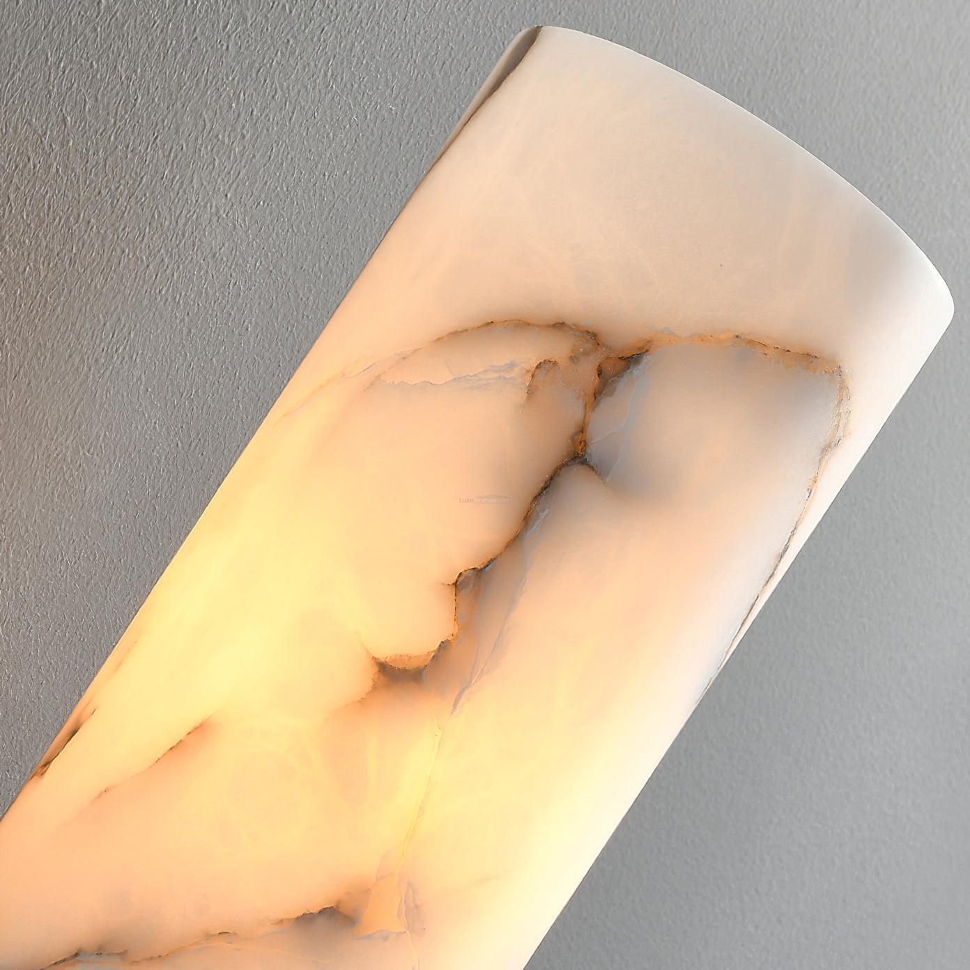 Torch Marble Walll Sconce - Alabaster, Alabaster Wall Lamp-1-Luxehomezone