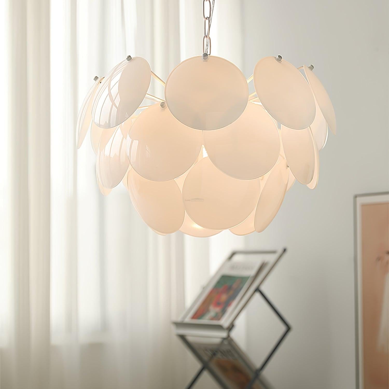 Luminous Petal Glass Round Chandelier - Luxehomezone