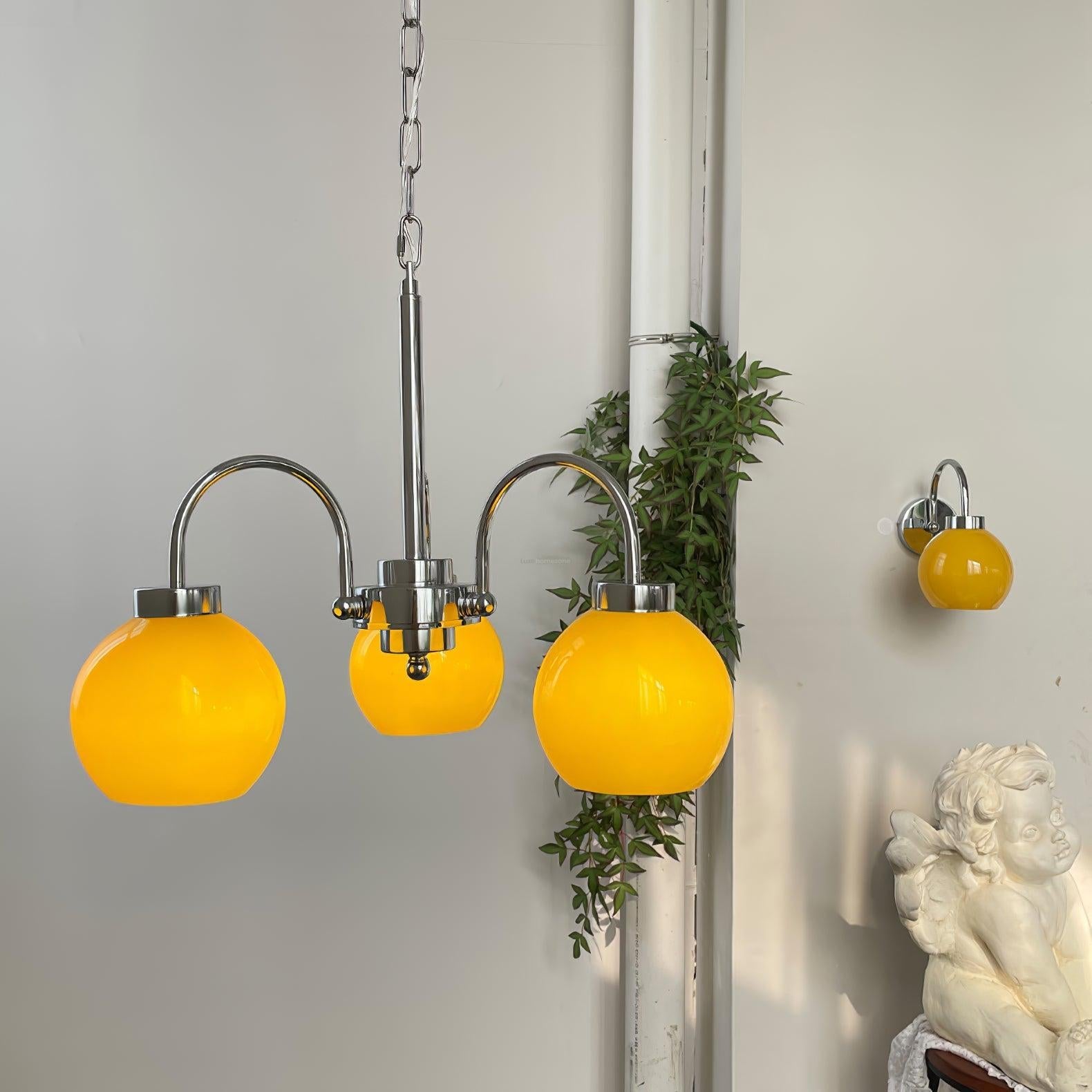 Loa Chandeliers with 3/4/5 heads - Glass Chandelier, Persimmon-1-Luxehomezone