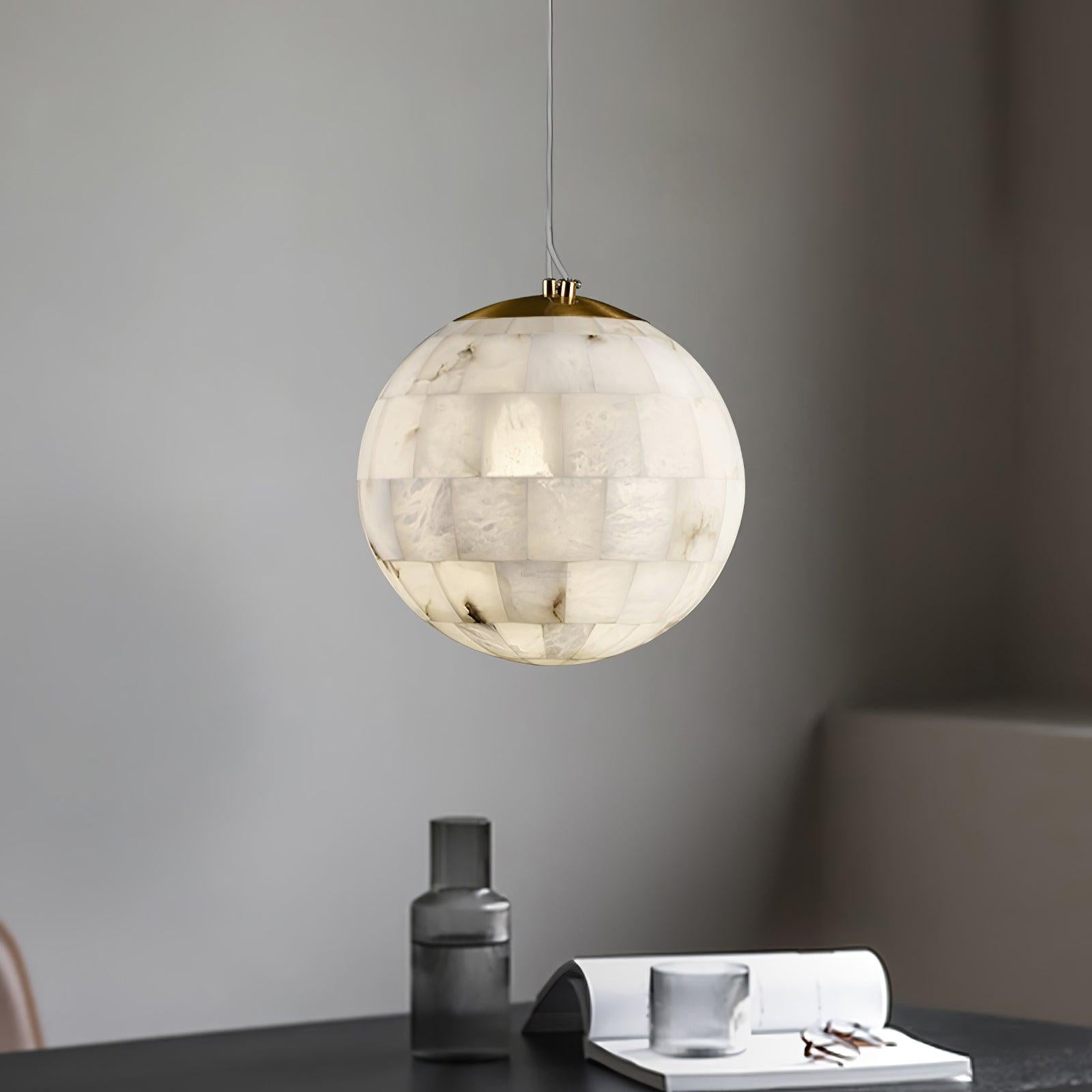 Alabaster Ball Pendant Light - Alabaster, Alabaster Pendant-1-Luxehomezone