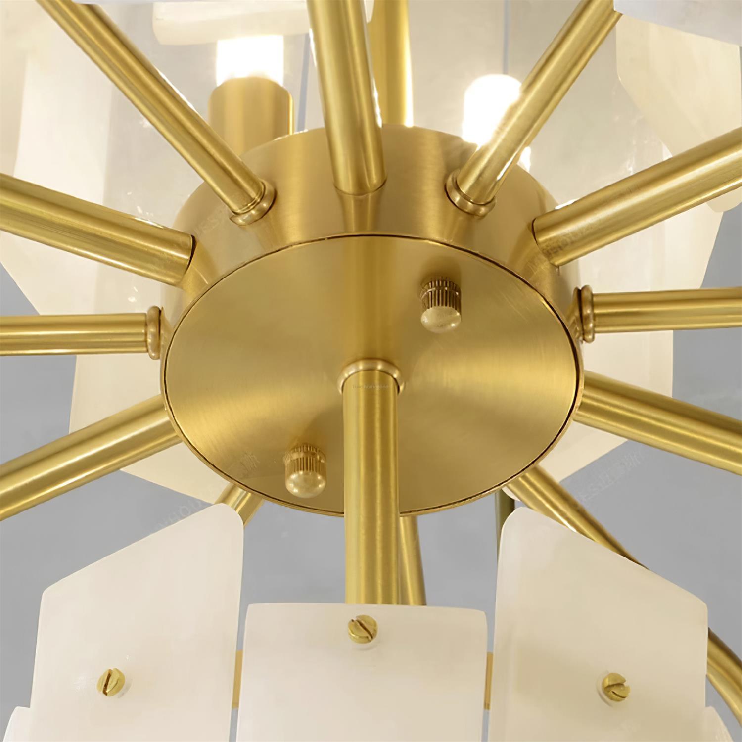 Regina Alabaster Round Chandelier - Alabaster, Alabaster Chandelier-1-Luxehomezone