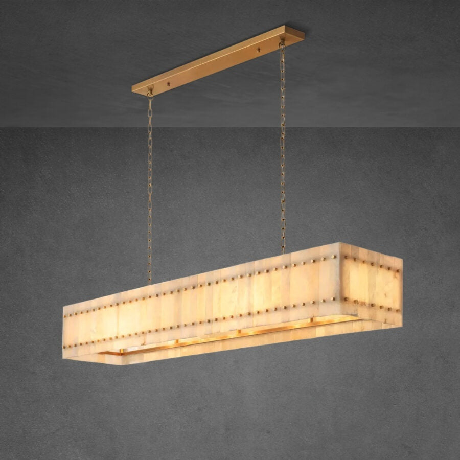 Lux Alabaster Linear Chandelier 72″
