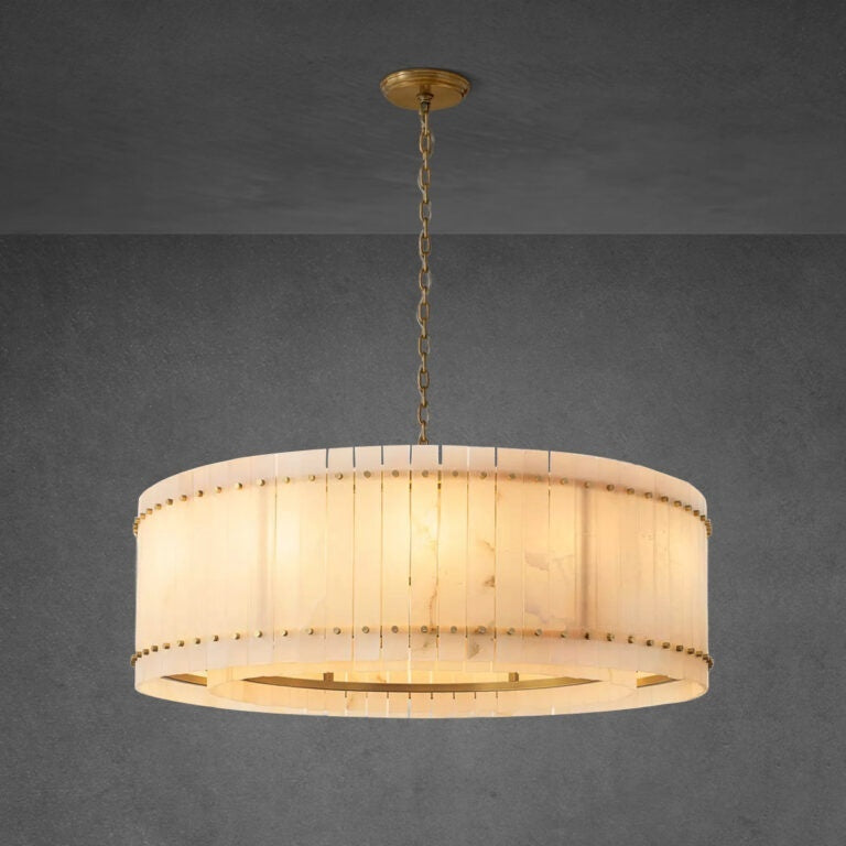 Lux Alabaster Round Chandelier 48″