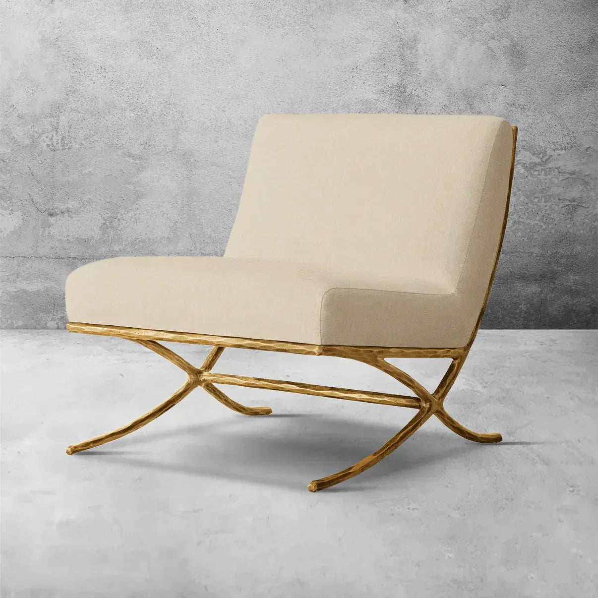 Thaddeus X-base Leather Slipper Chair