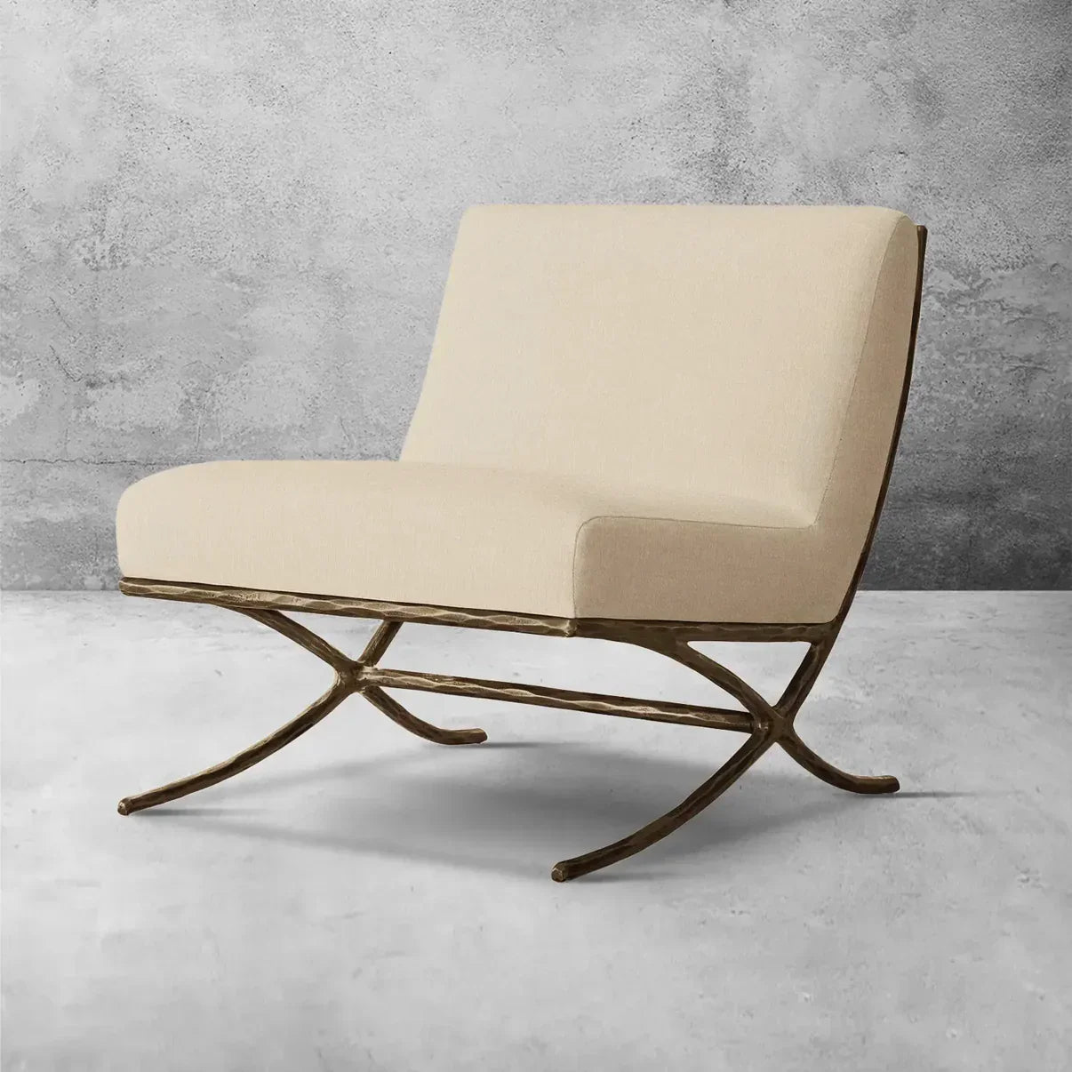 Thaddeus X-base Leather Slipper Chair